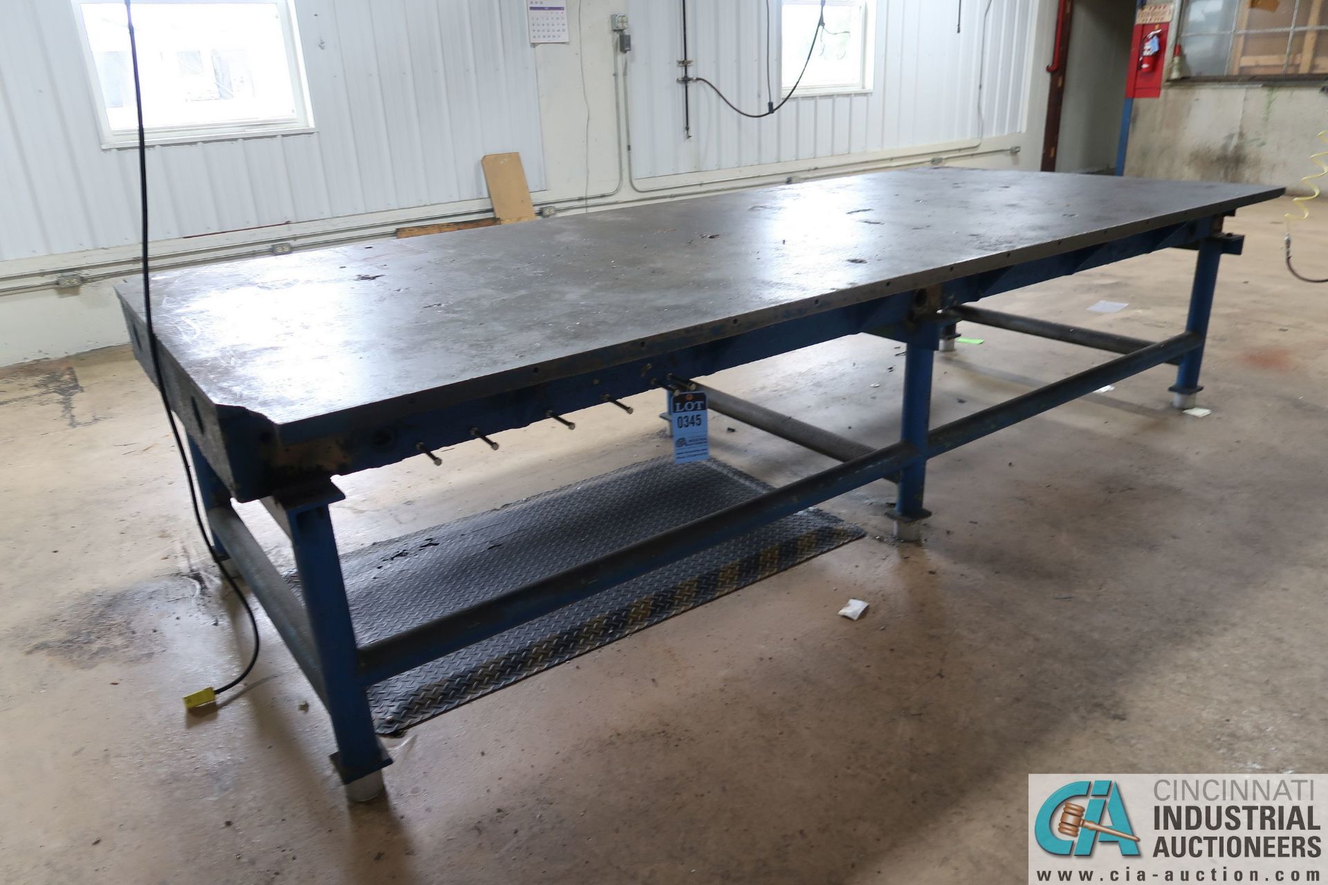 61" X 138" X 34" HIGH SUPER DUTY CAST IRON TABLE WITH STAND