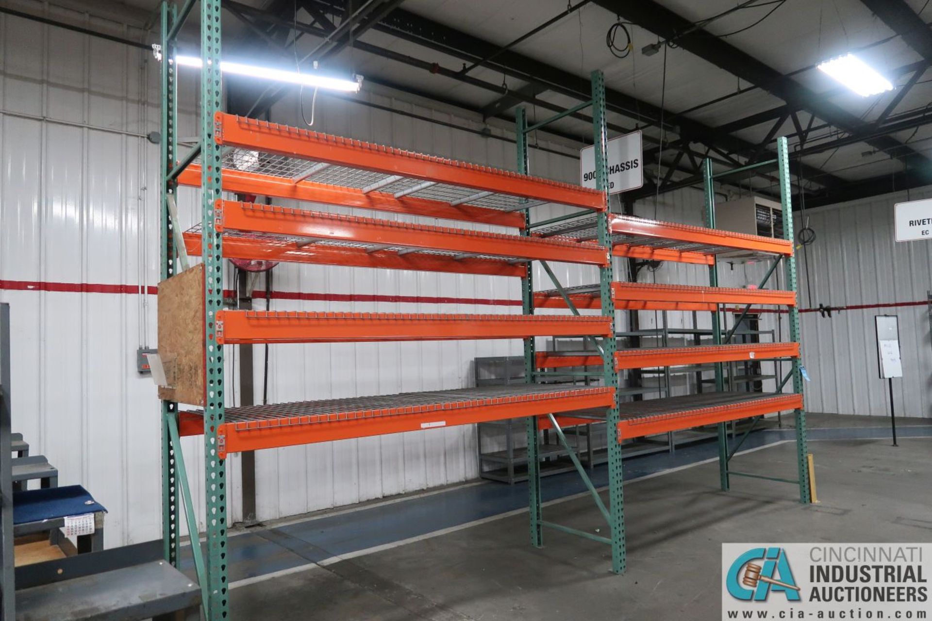 Sections 36" x 108" x 12' High Pallet Rack; (3) Uprights, (16) 5" x 108" Beams, (16) Wire Decks - Image 2 of 8