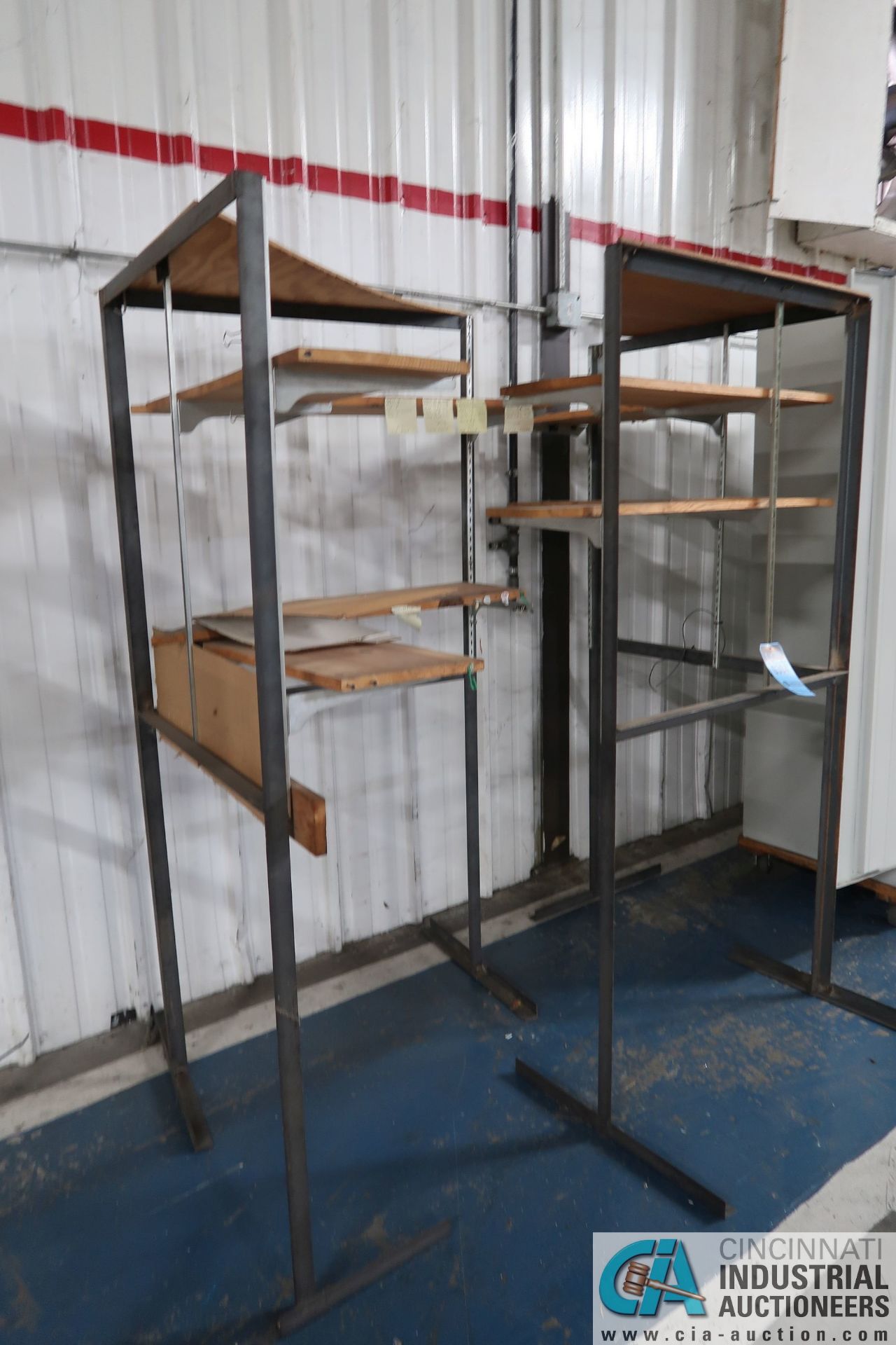 (LOT) SHOP BUILT ANGLE IRON SHELVING - Image 4 of 4