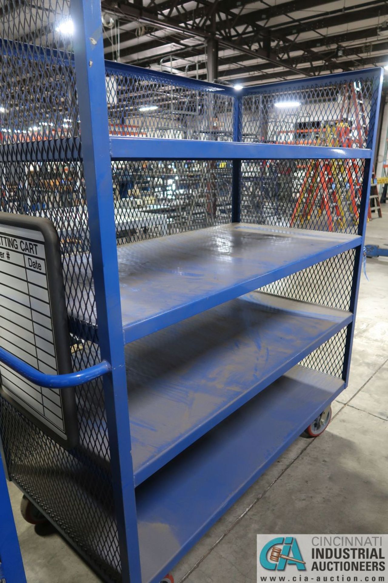 30" X 60" X 71" HIGH LITTLE GIANT THREE-SIDED MESH SIDED MULTI SHELF CARTS - Image 3 of 3