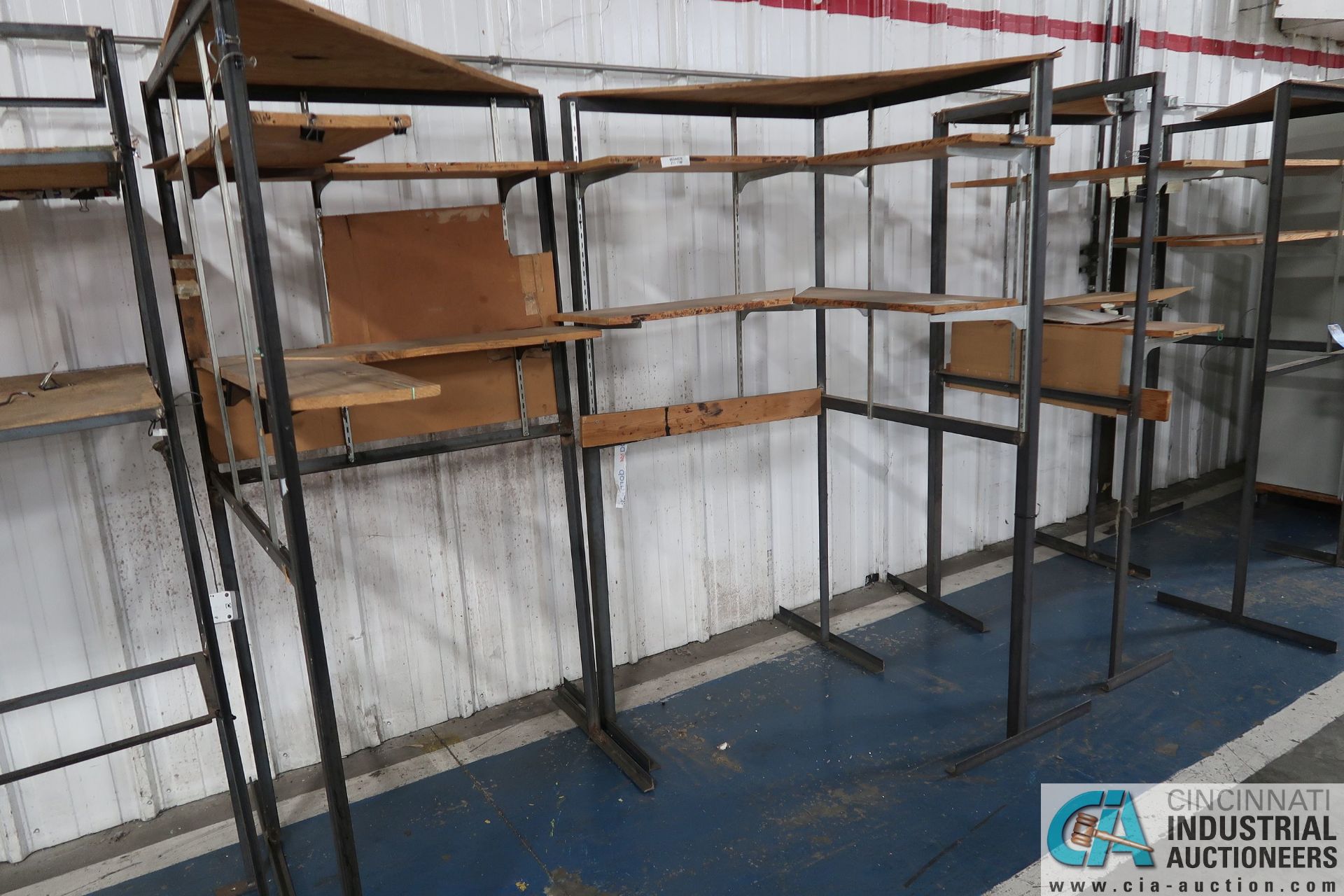 (LOT) SHOP BUILT ANGLE IRON SHELVING - Image 3 of 4