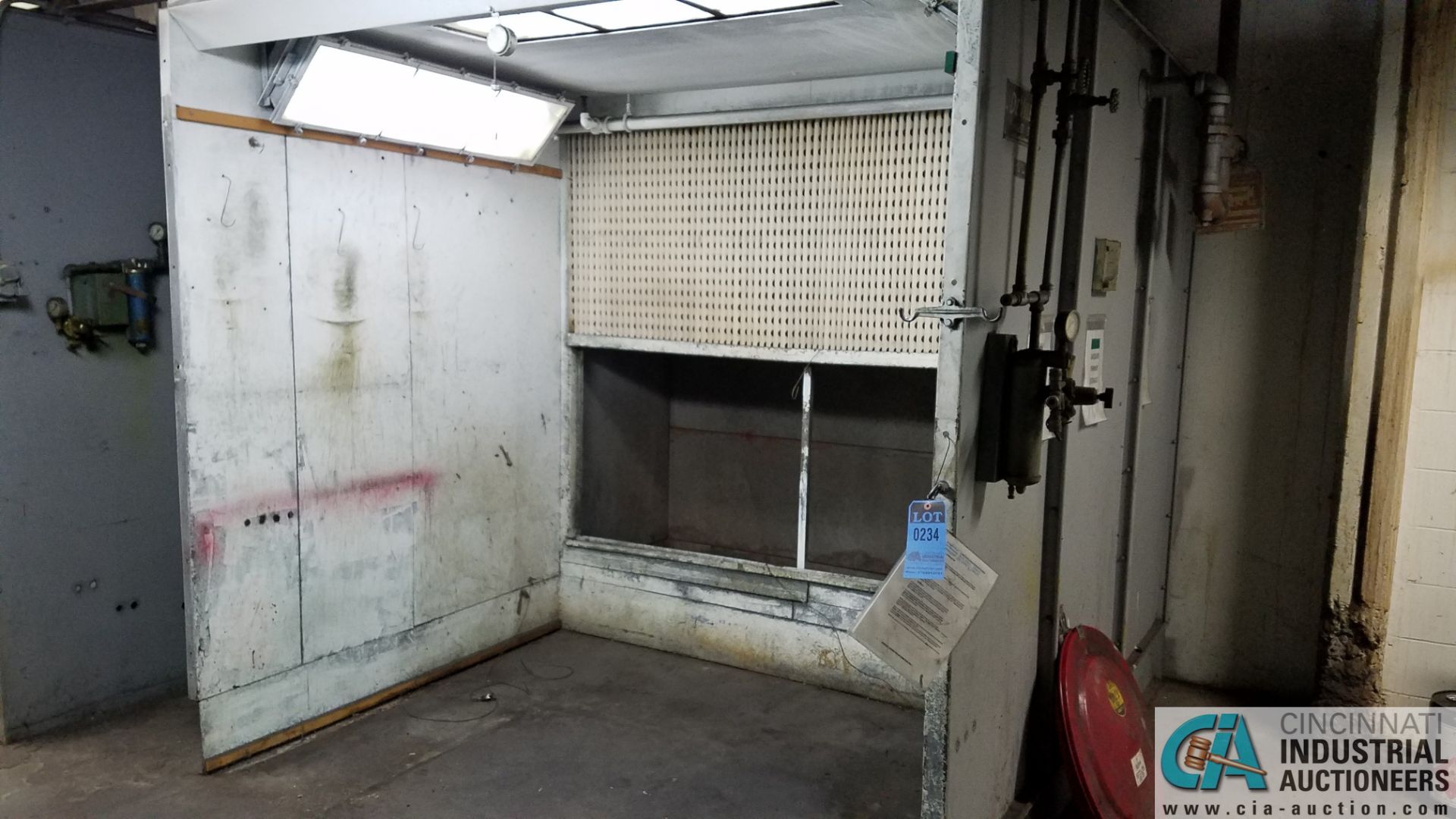 8' X 6' X 90" HIGH (APPROX.) REAR DRAFT DRIVE-IN PAINT BOOTH **BUYER MUST CAP EXHAUST THROUGH ROOF**