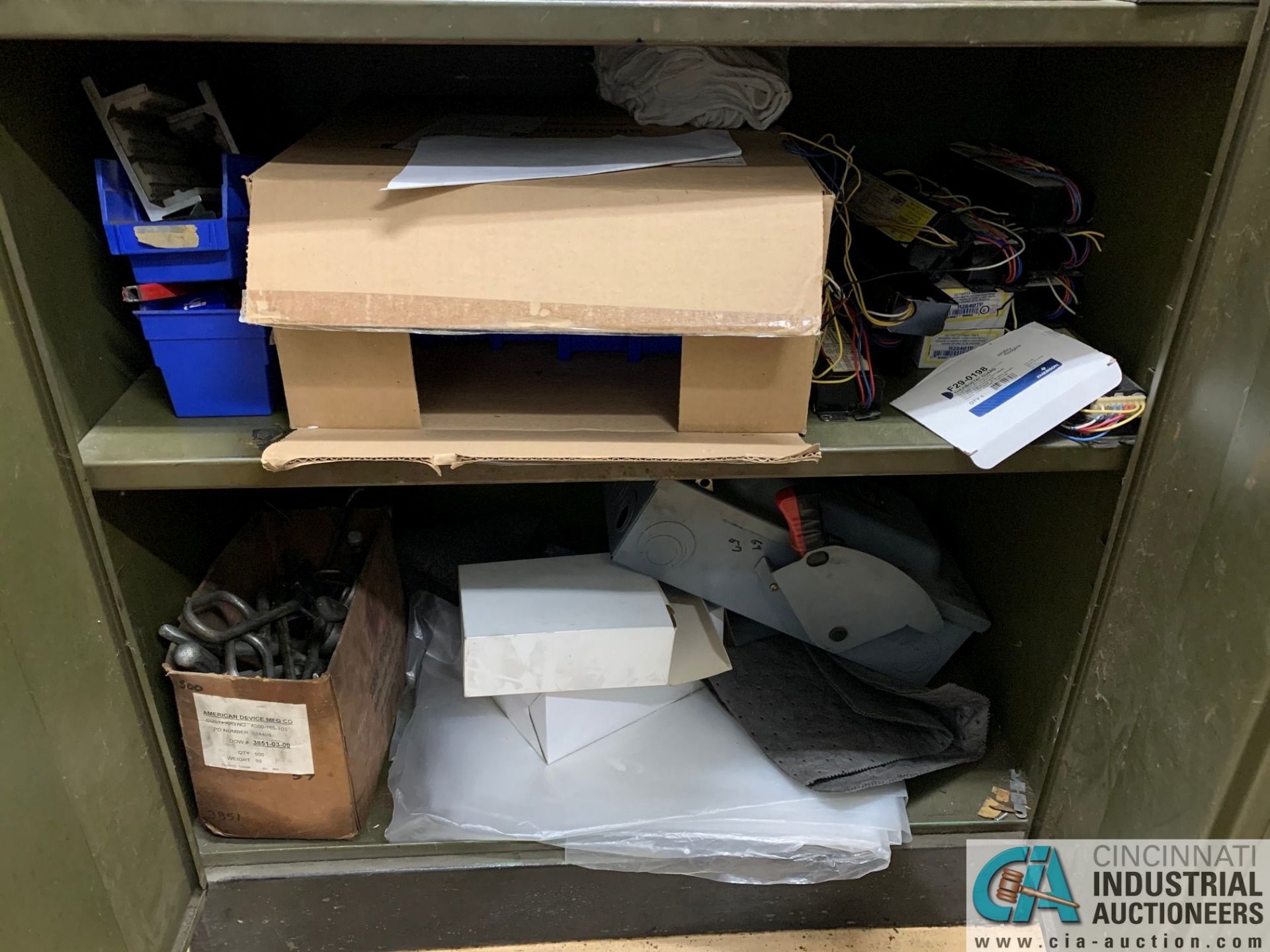 (LOT) (4) CABINETS WITH MAINTENANCE PARTS AND SUPPLIES, FUSES, WIRE, CONNECTORS AND RELATED - Image 8 of 13