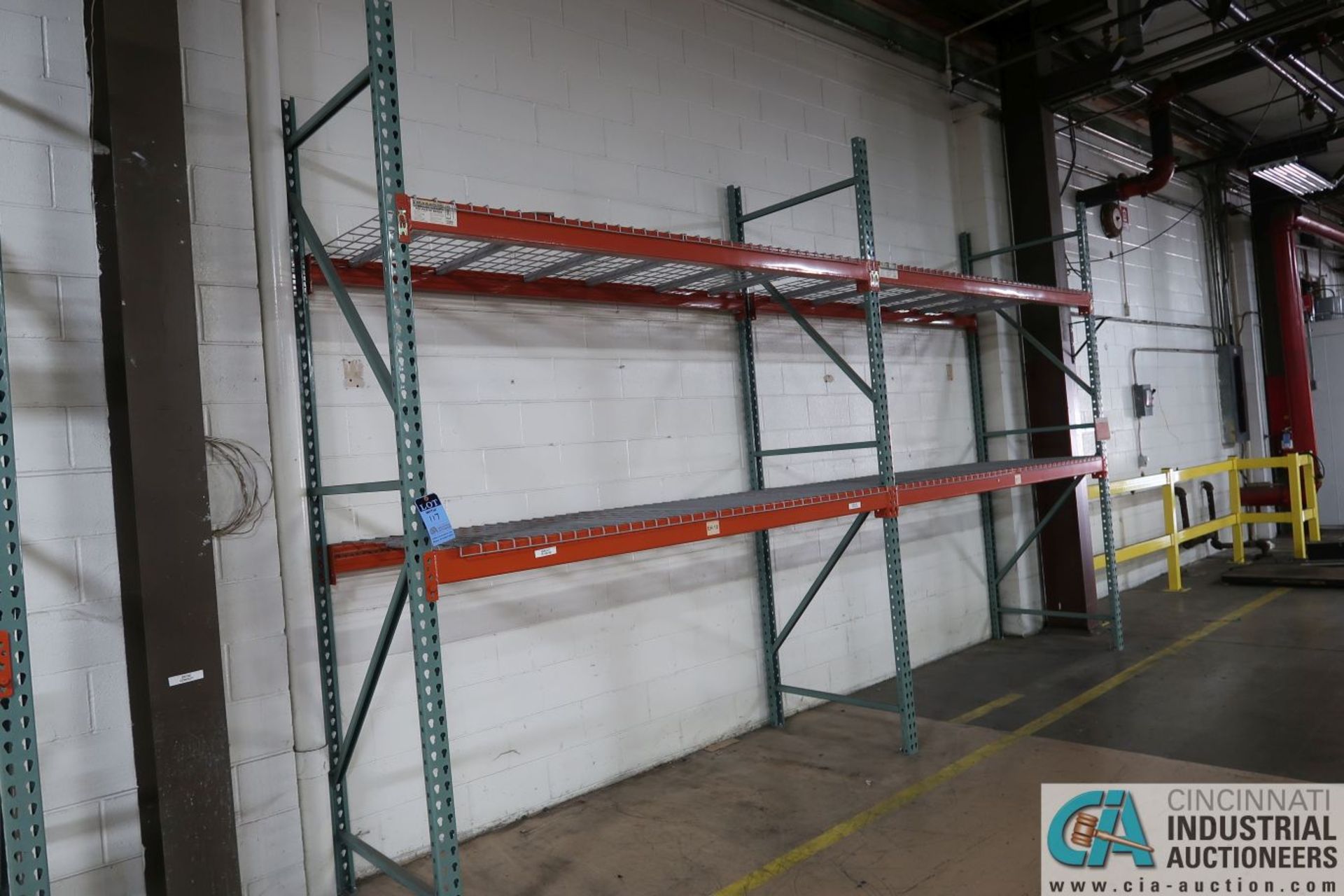 Sections 36" x 8' x 10' High Pallet Rack; (6) 3' x 10' Uprights, (10) 4" x 8' Beams, (16) Wire - Image 2 of 13