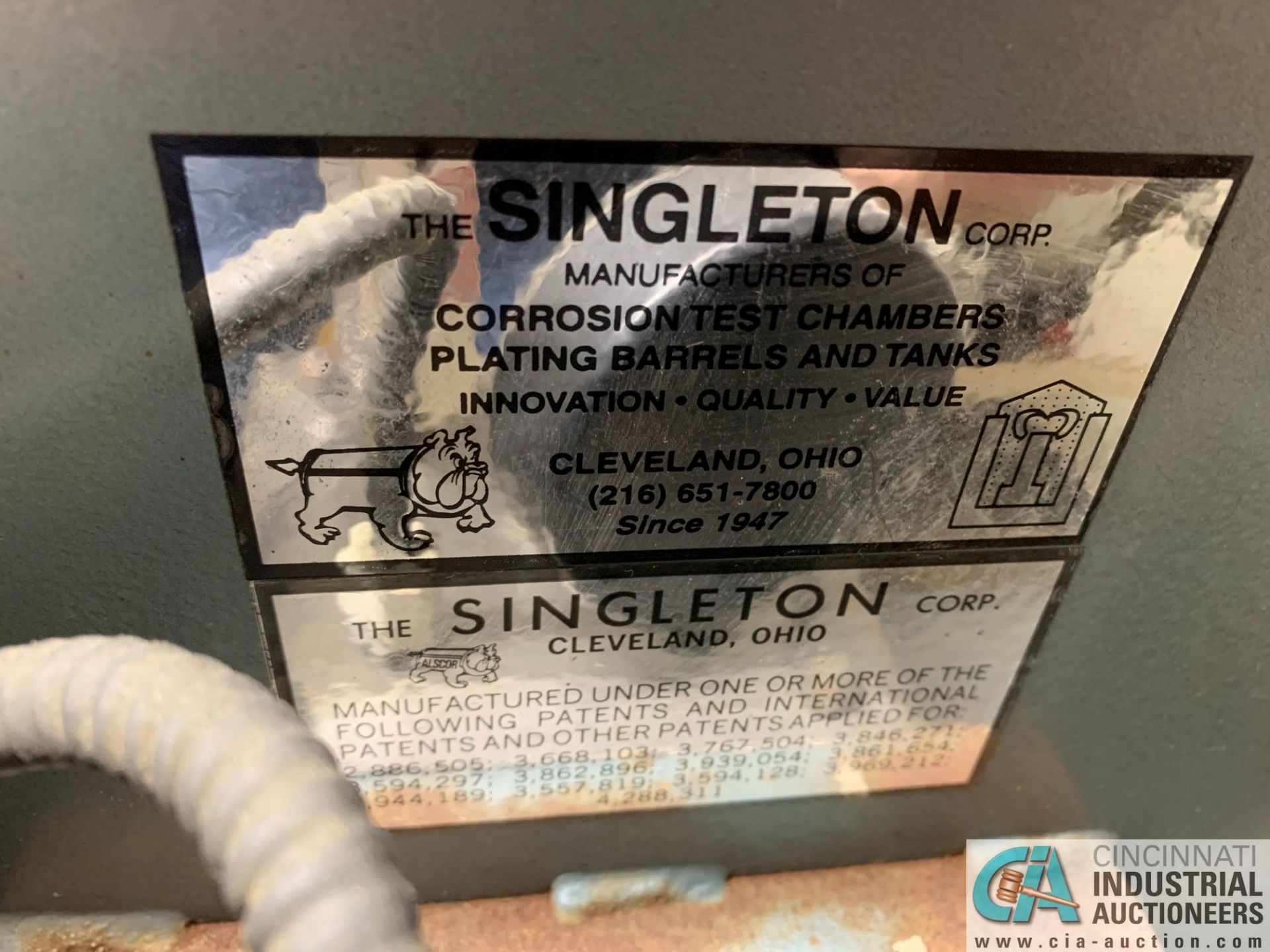 SINGLETON CORP MODEL SCCH-22 SALT SPRAY TEST CABINET; S/N 22-7371 - Image 3 of 8