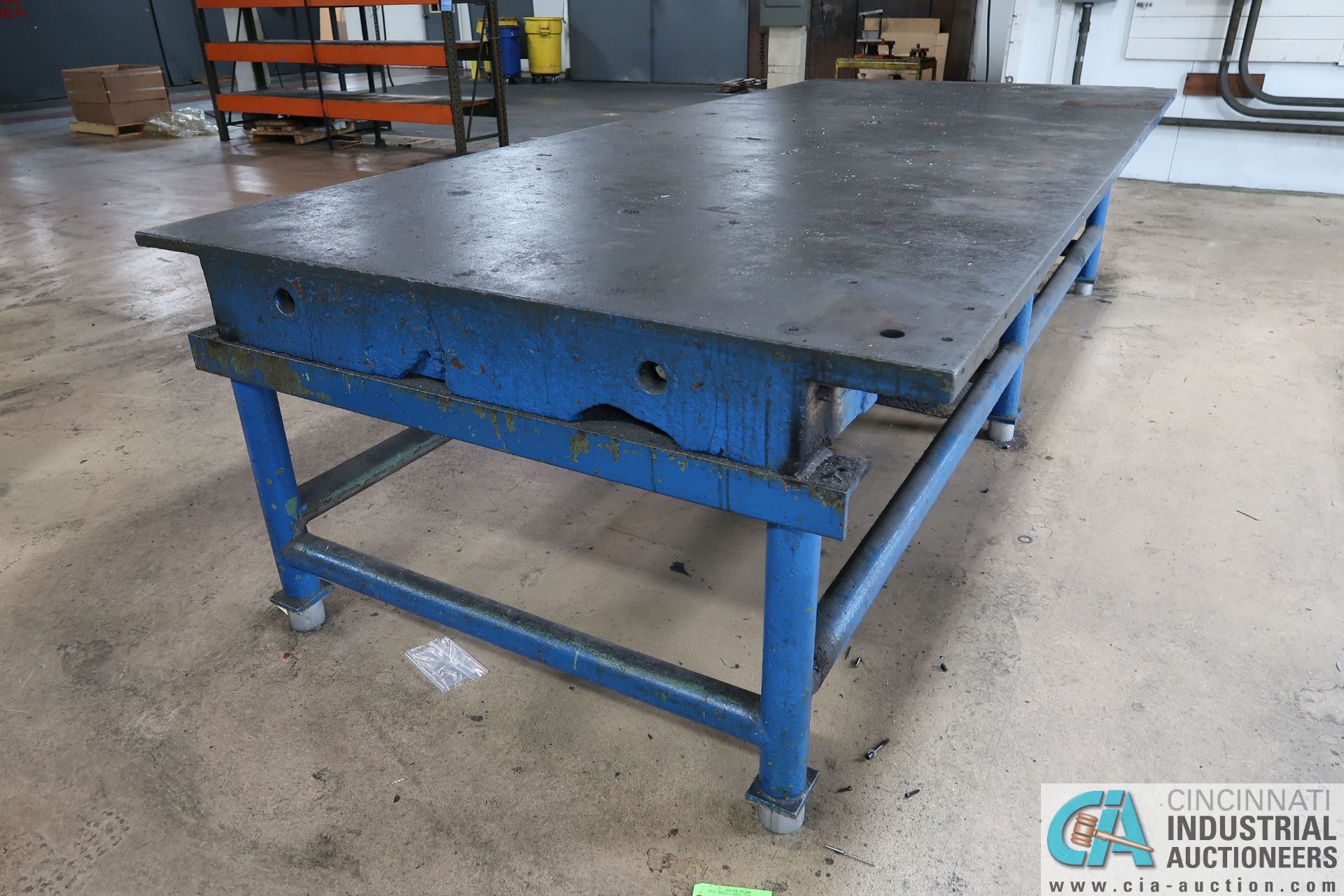 61" X 138" X 34" HIGH SUPER DUTY CAST IRON TABLE WITH STAND - Image 3 of 7