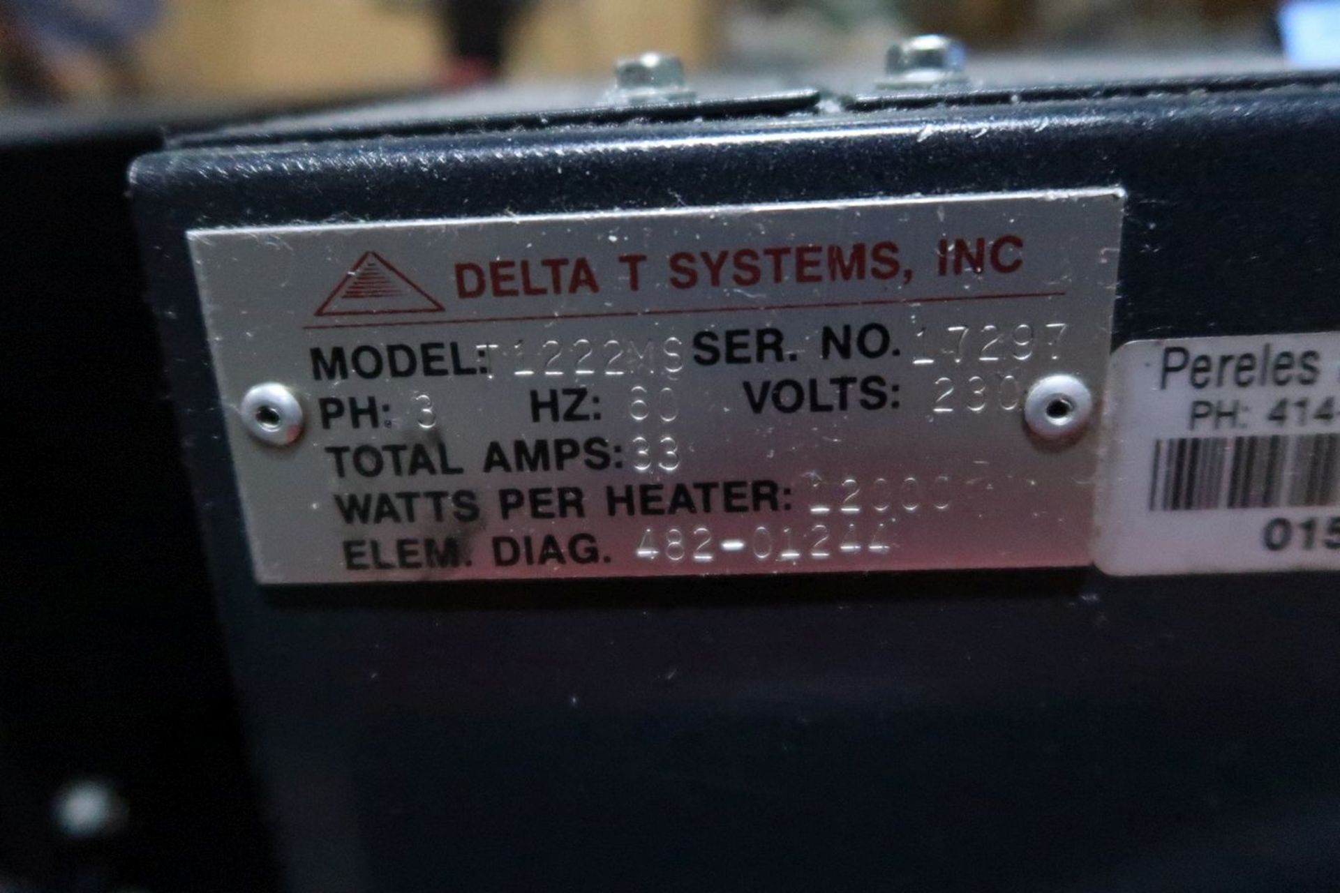 DELTA T SYSTEMS MODEL T1222MS TEMPERATURE CONTROLLER; S/N 17297 - Image 2 of 2