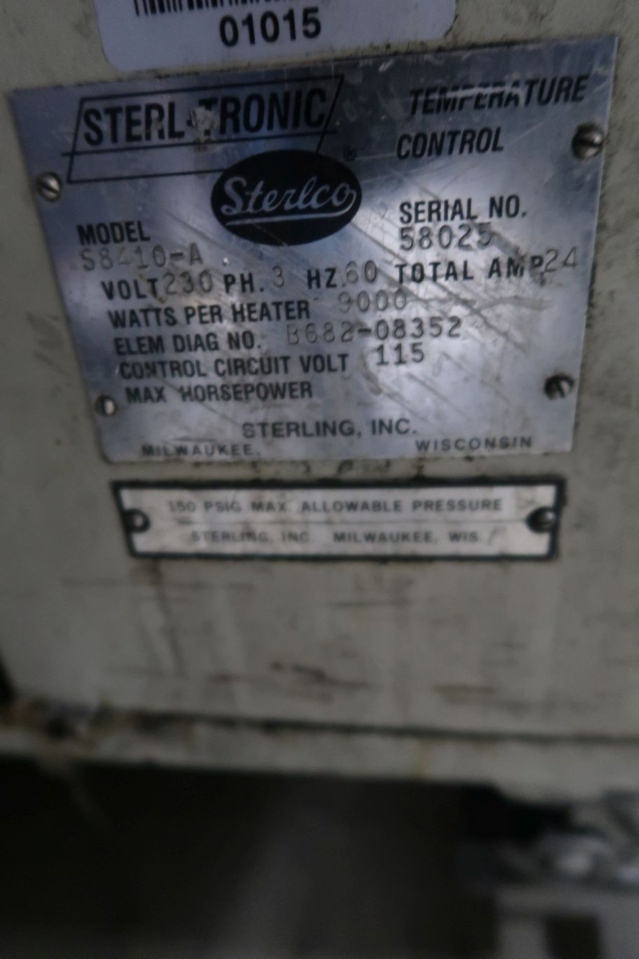 STERLCO MODEL S8410-A TEMPERATURE CONTROLLER; S/N 85025 - Image 2 of 2
