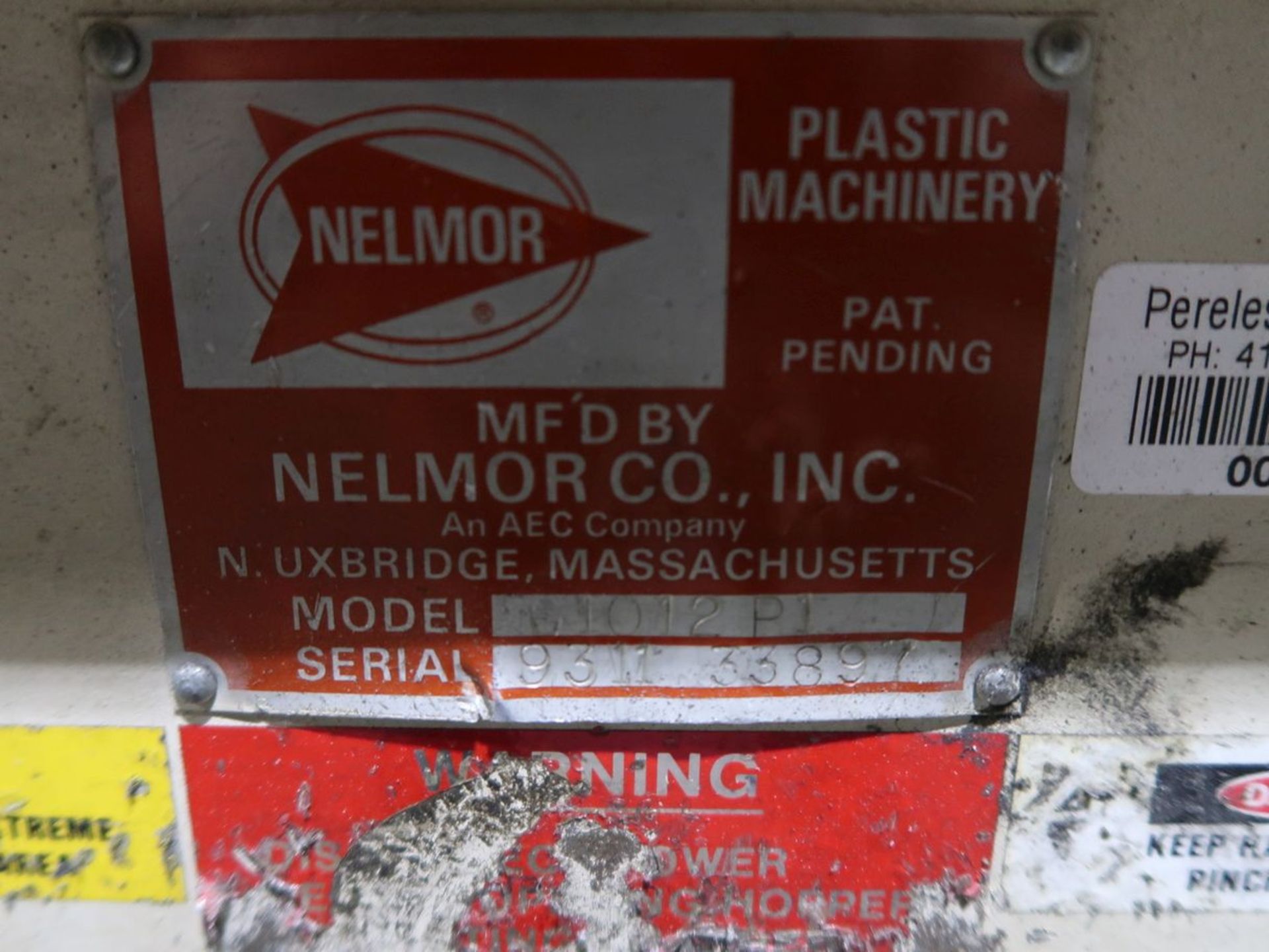 7.5-HP NELMOR MODEL G1012P1 GRANULATOR; S/N 931133897 - Image 4 of 4