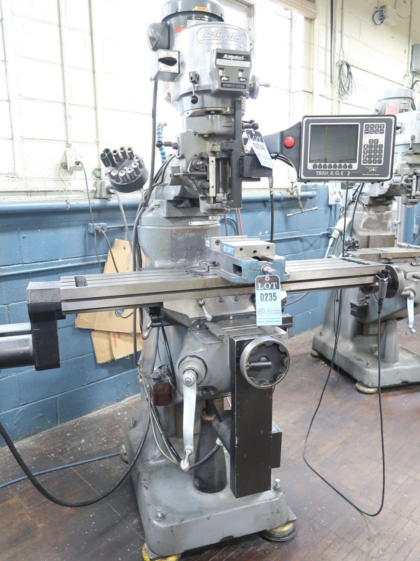 2-HP BRIDGEPORT PROTO-TRAK CNC VERTICAL MILLING MACHINE; S/N 265081, W/ SWI TRAK A.G.E. 2 CONTROL - Image 7 of 8