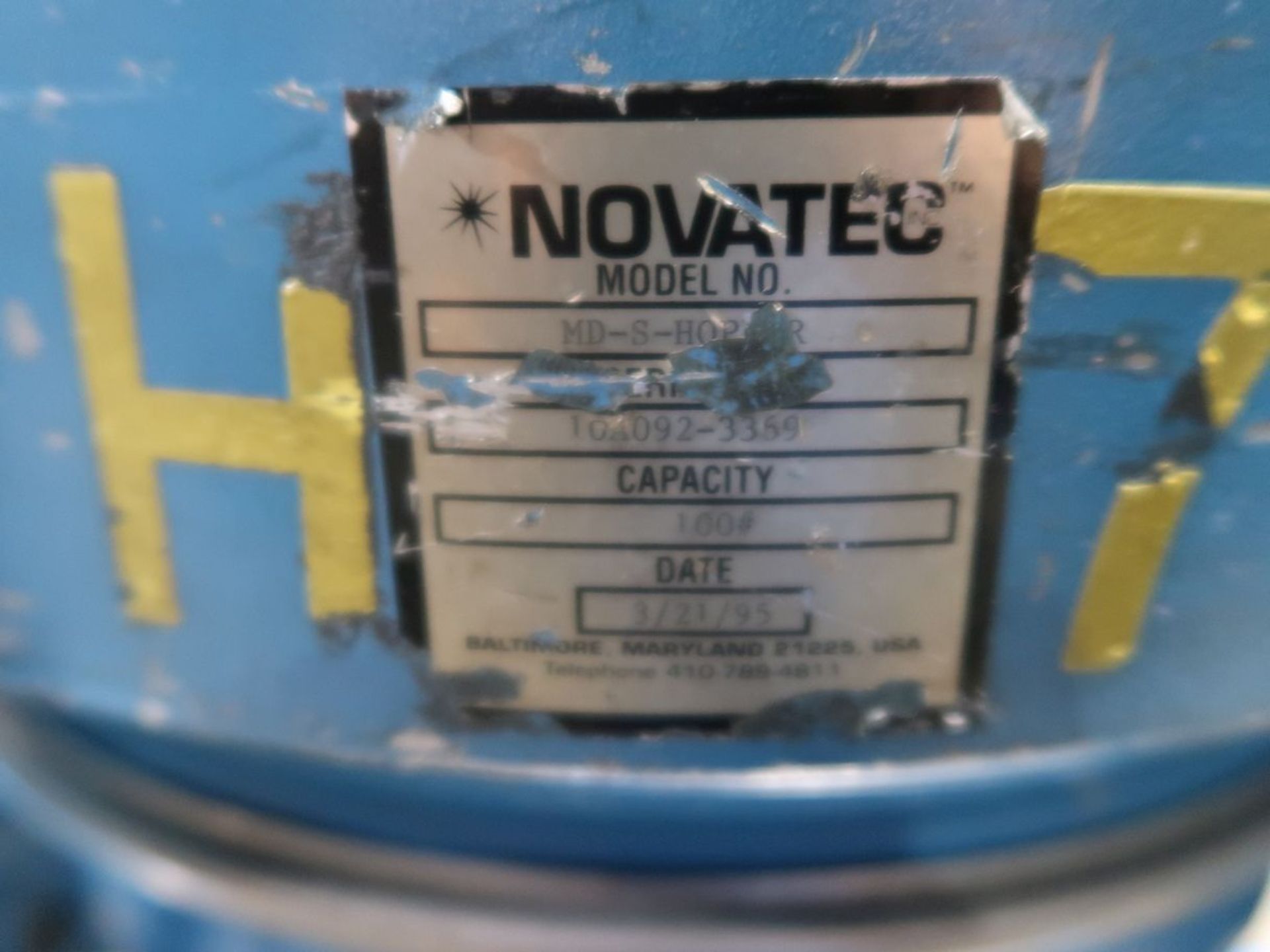 NOVATEC MODEL NPH HOPPER; 100 LB. CAP - Image 2 of 2