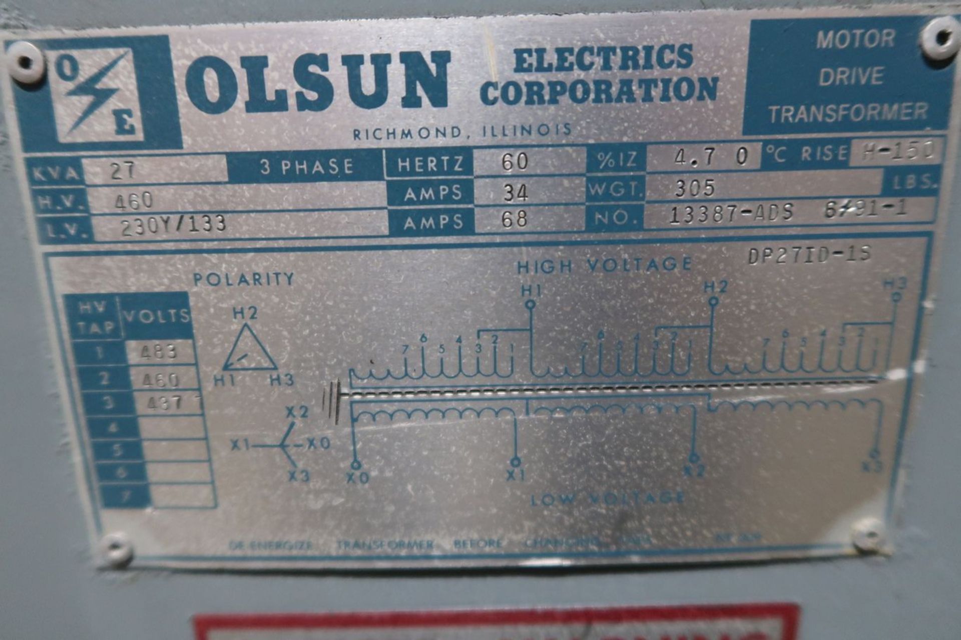 27-KVA OLSUN TRANSFORMER - Image 2 of 2