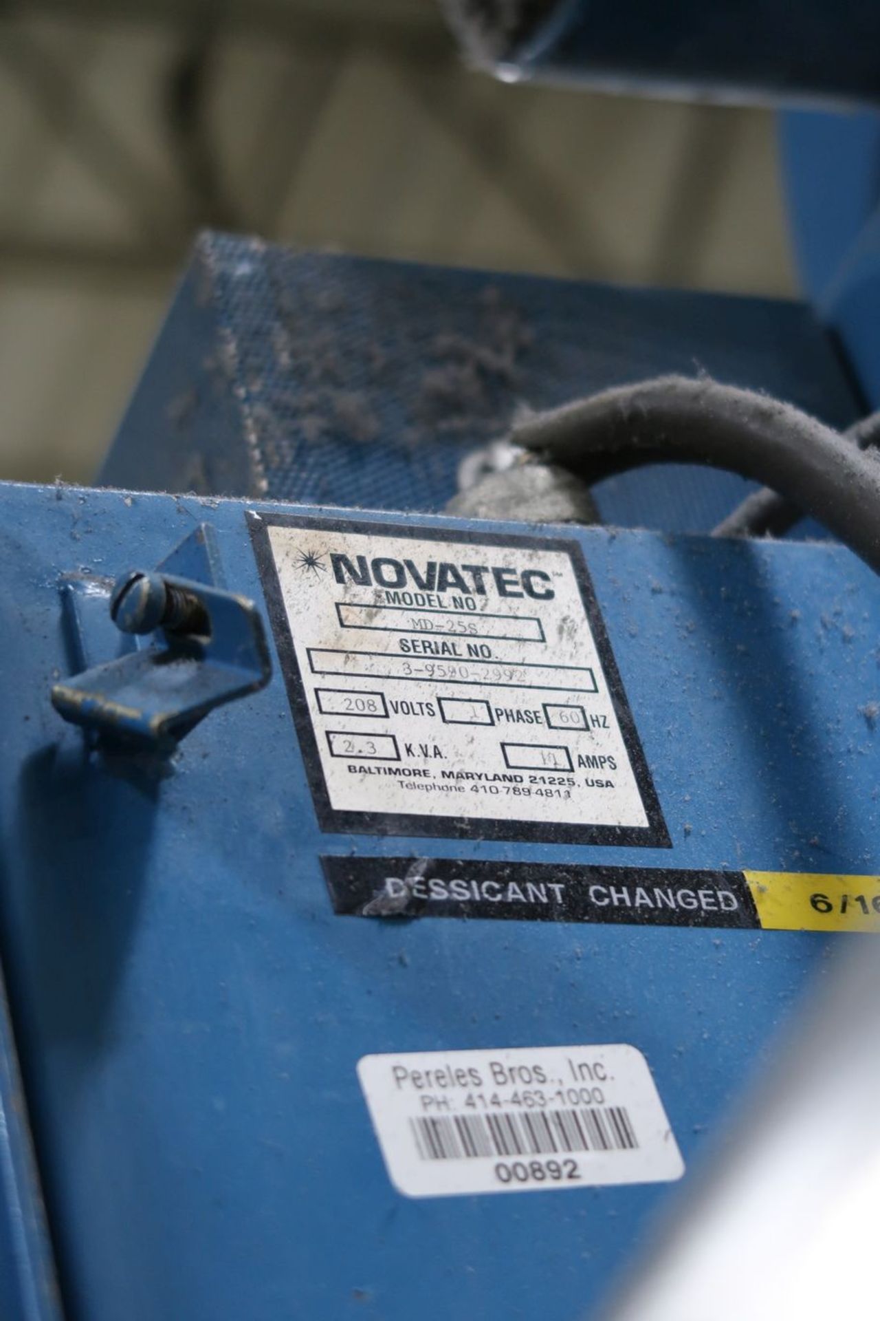 **NOVATEC MODEL MD-25S DRYER; S/N 3-9590-2992 **DELAY REMOVAL PICKUP 11/6** - Image 2 of 2