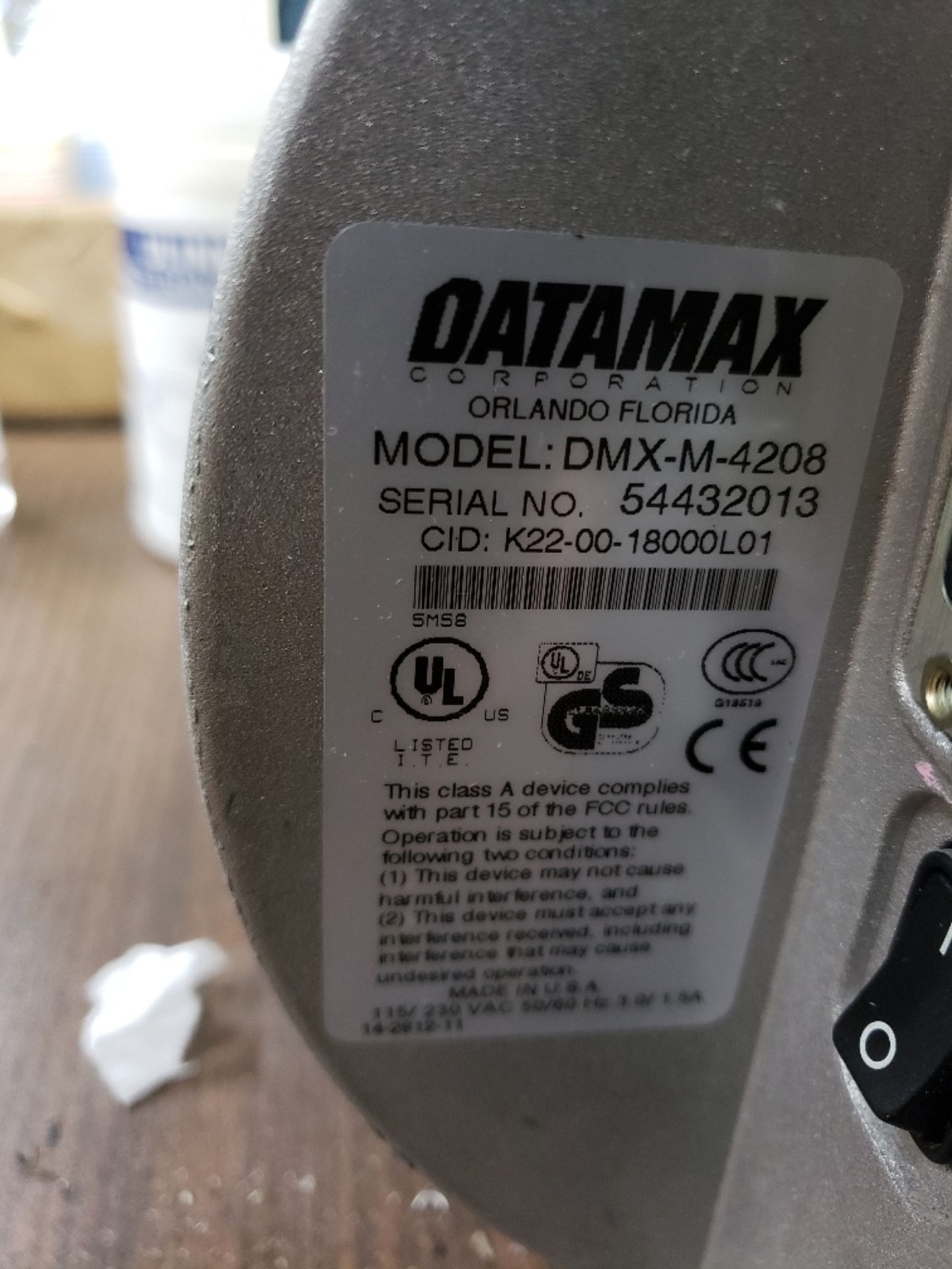 DATAMAX LABEL PRINTER MODEL DMX-M-4208 - Image 5 of 5