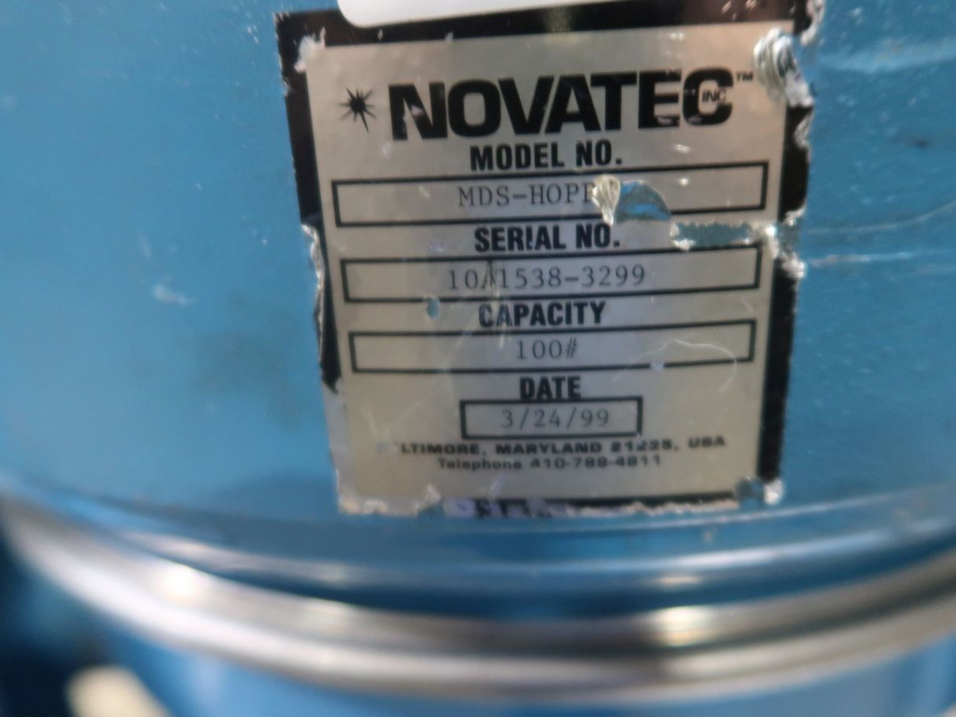 NOVATEC MODEL NPH HOPPER; 100 LB. CAP - Image 2 of 2