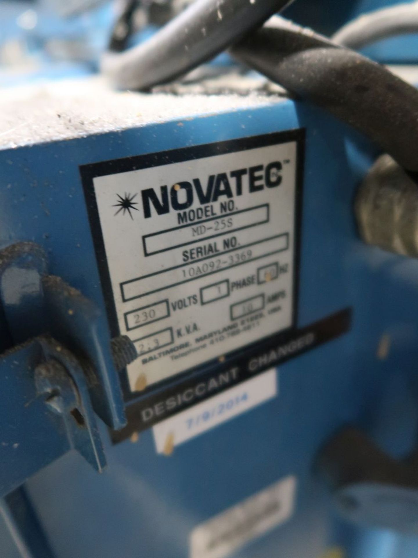 NOVATEC MODEL MD-25S DRYER; S/N 10A092-3369 - Image 2 of 2