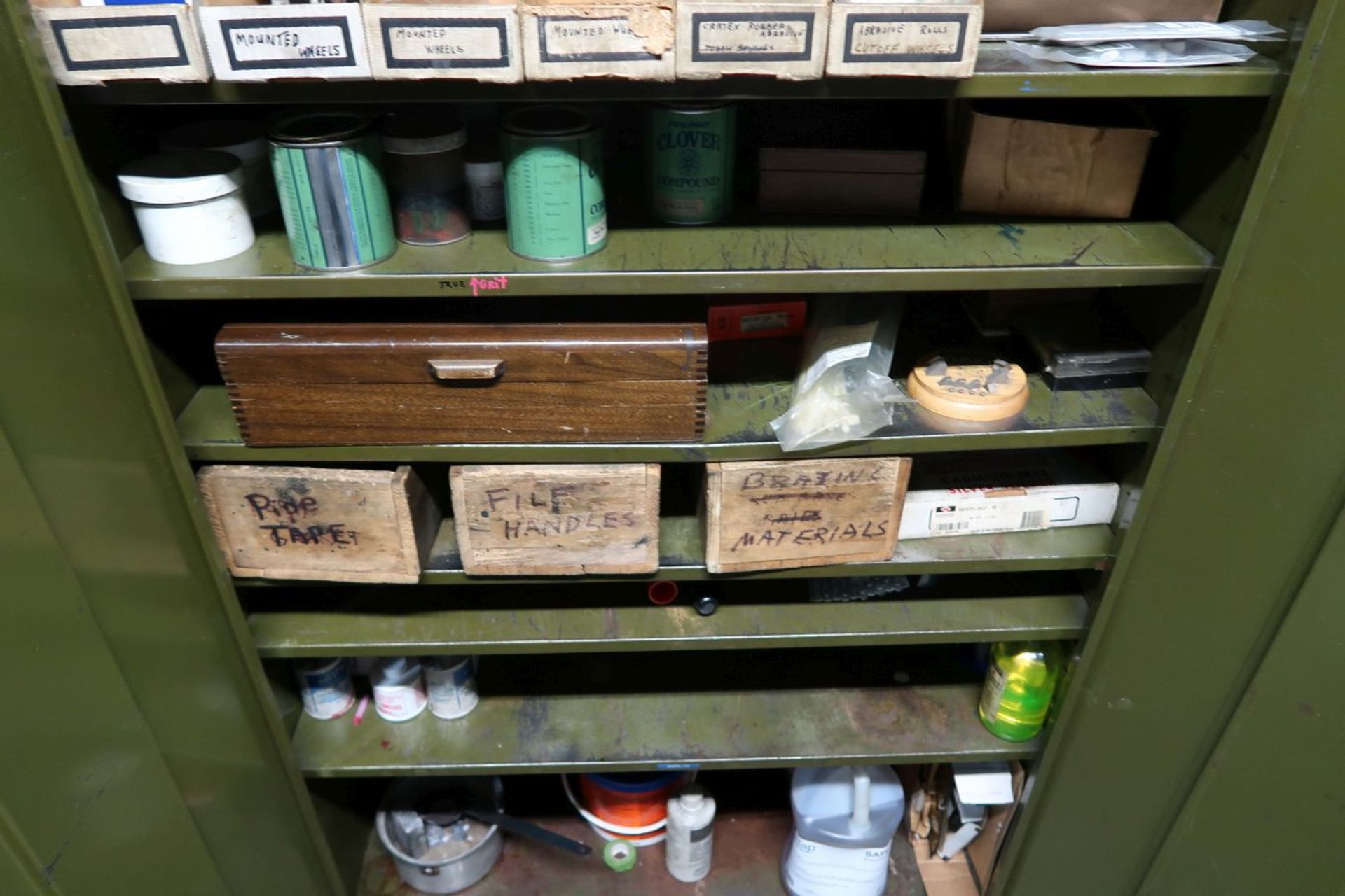 (LOT) MISC. TOOLS, POLISHING STONES W/ CABINET - Image 2 of 3