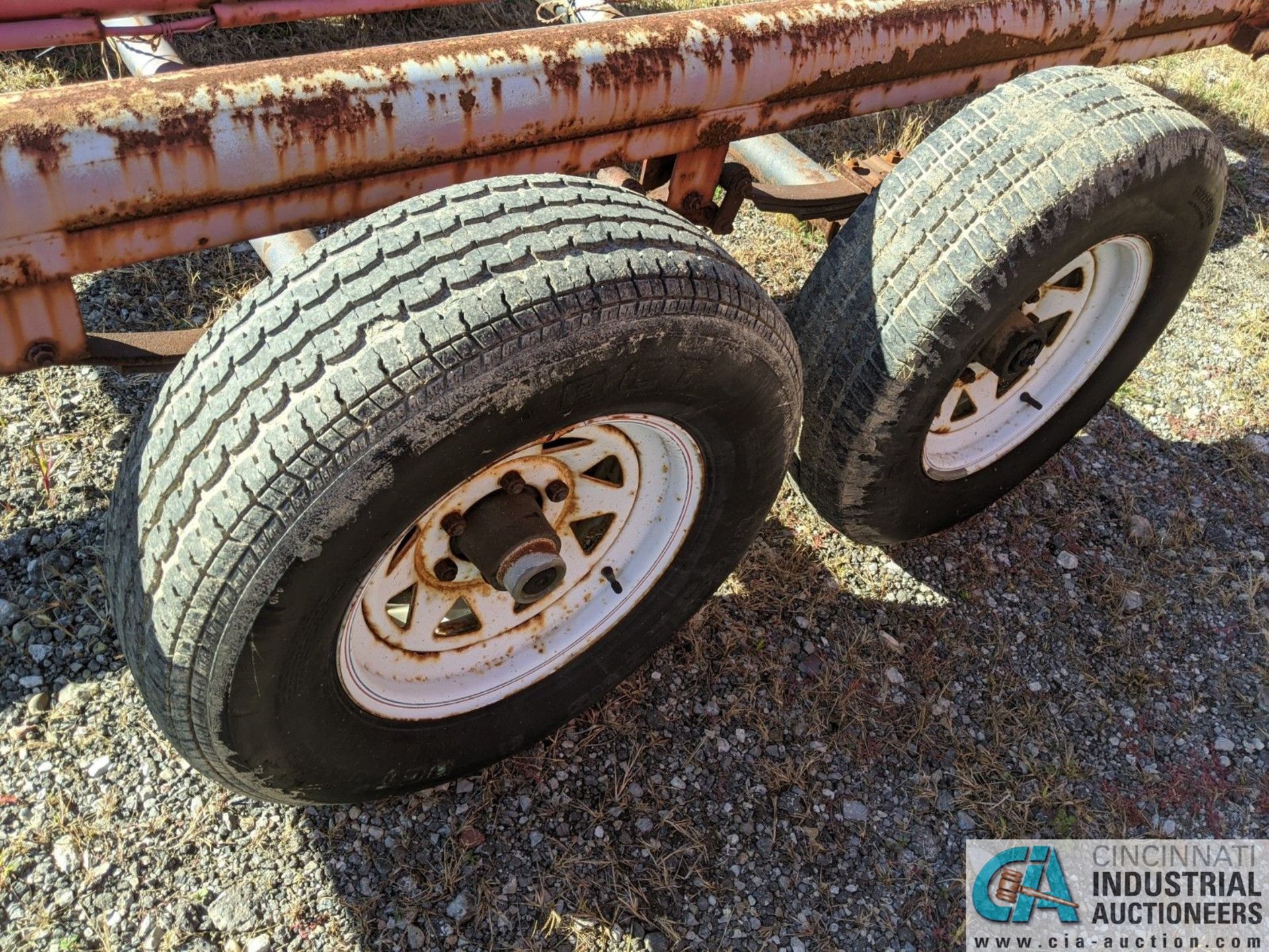 5' X 40' SHOP BUILT TANDEM AXLE PIP TRAILER; NO TITLE, MUST GET WEIGHT SLIP (220 Blackbrook Rd., - Image 4 of 5