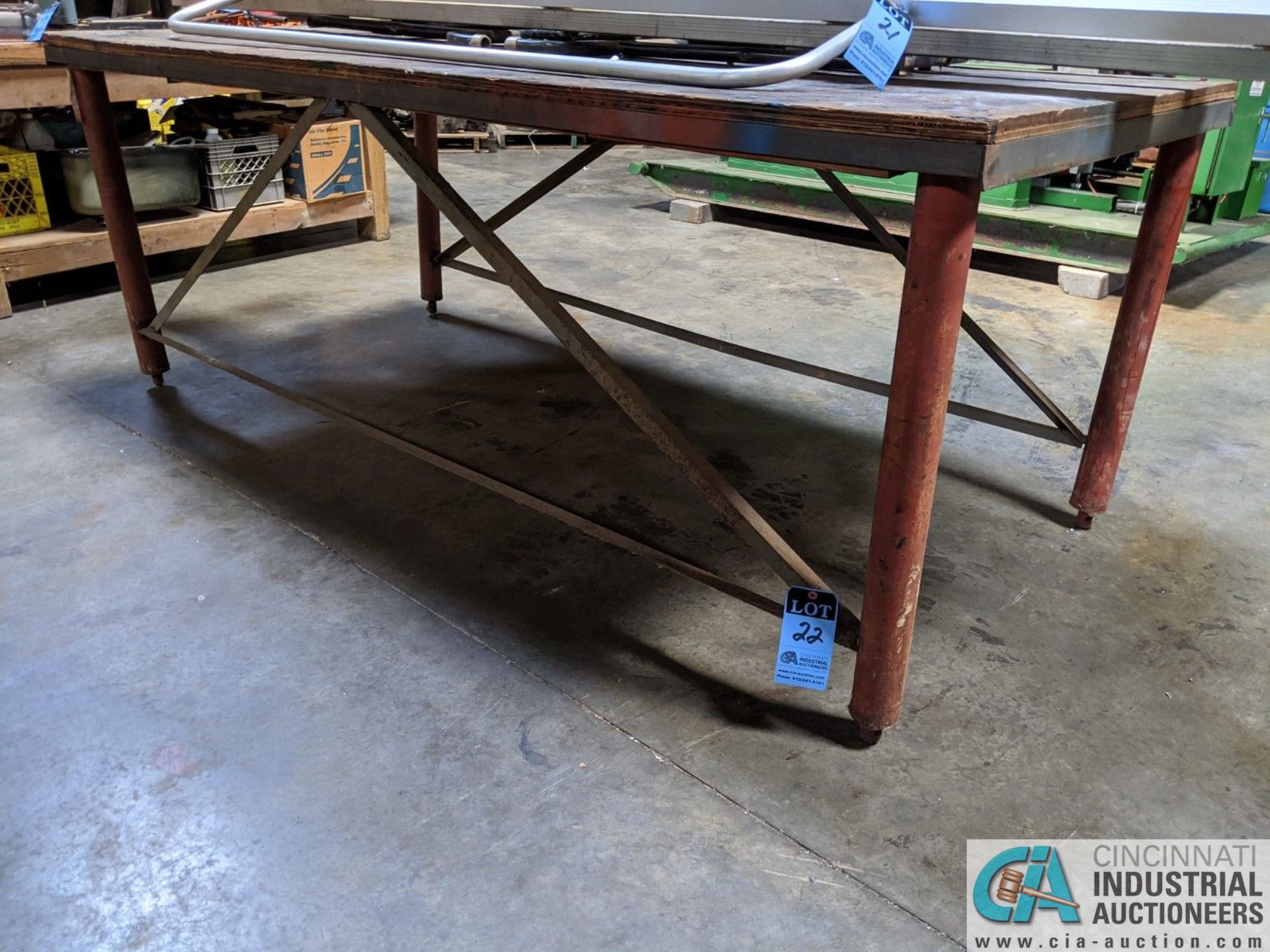 48" X 96" STEEL FRAME TABLE (8635 East Ave., Mentor, OH 44060 - John Magnasum: 440-667-9414)