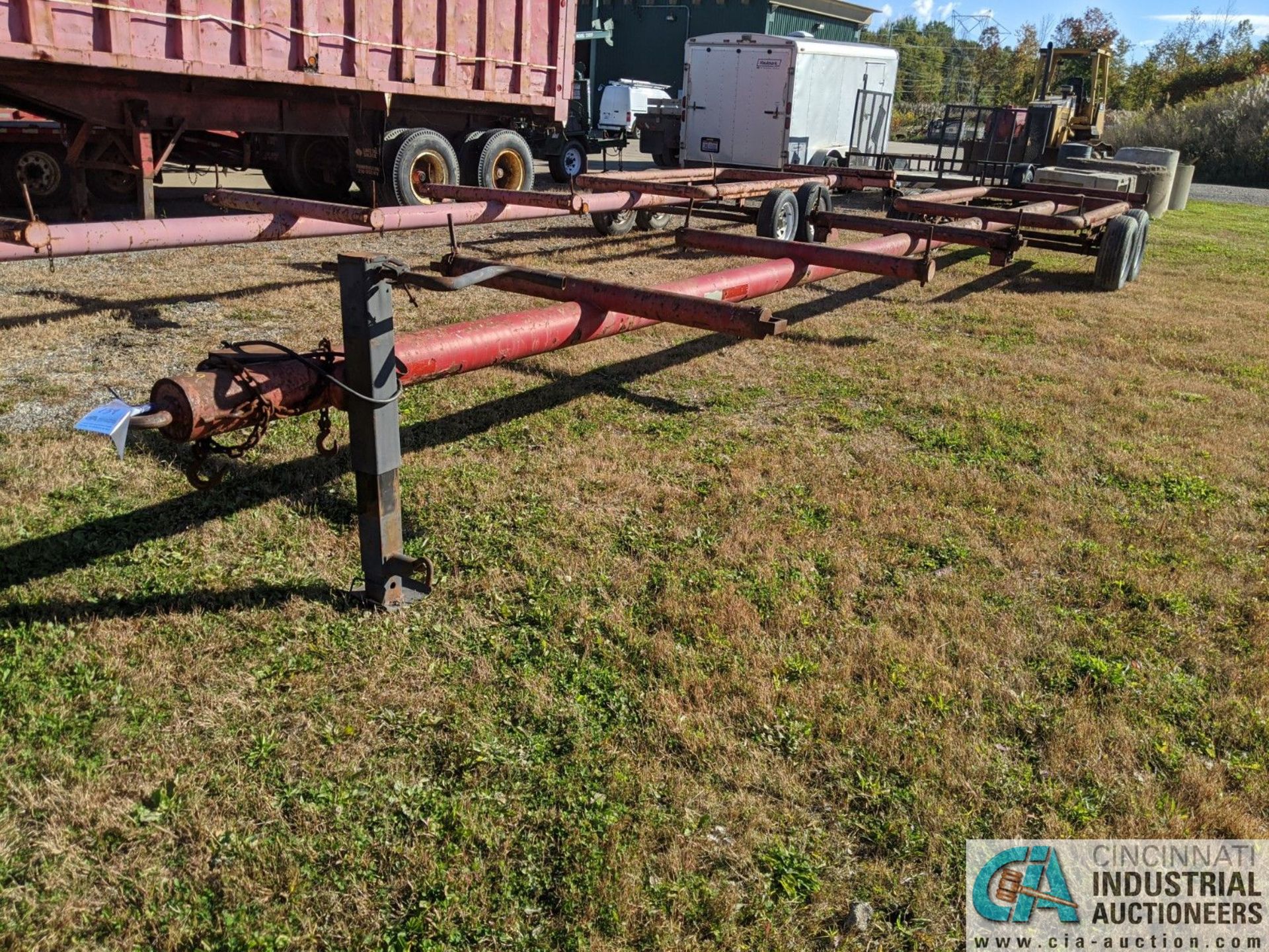 5' X 40' SHOP BUILT TANDEM AXLE PIP TRAILER; NO TITLE, MUST GET WEIGHT SLIP (220 Blackbrook Rd.,