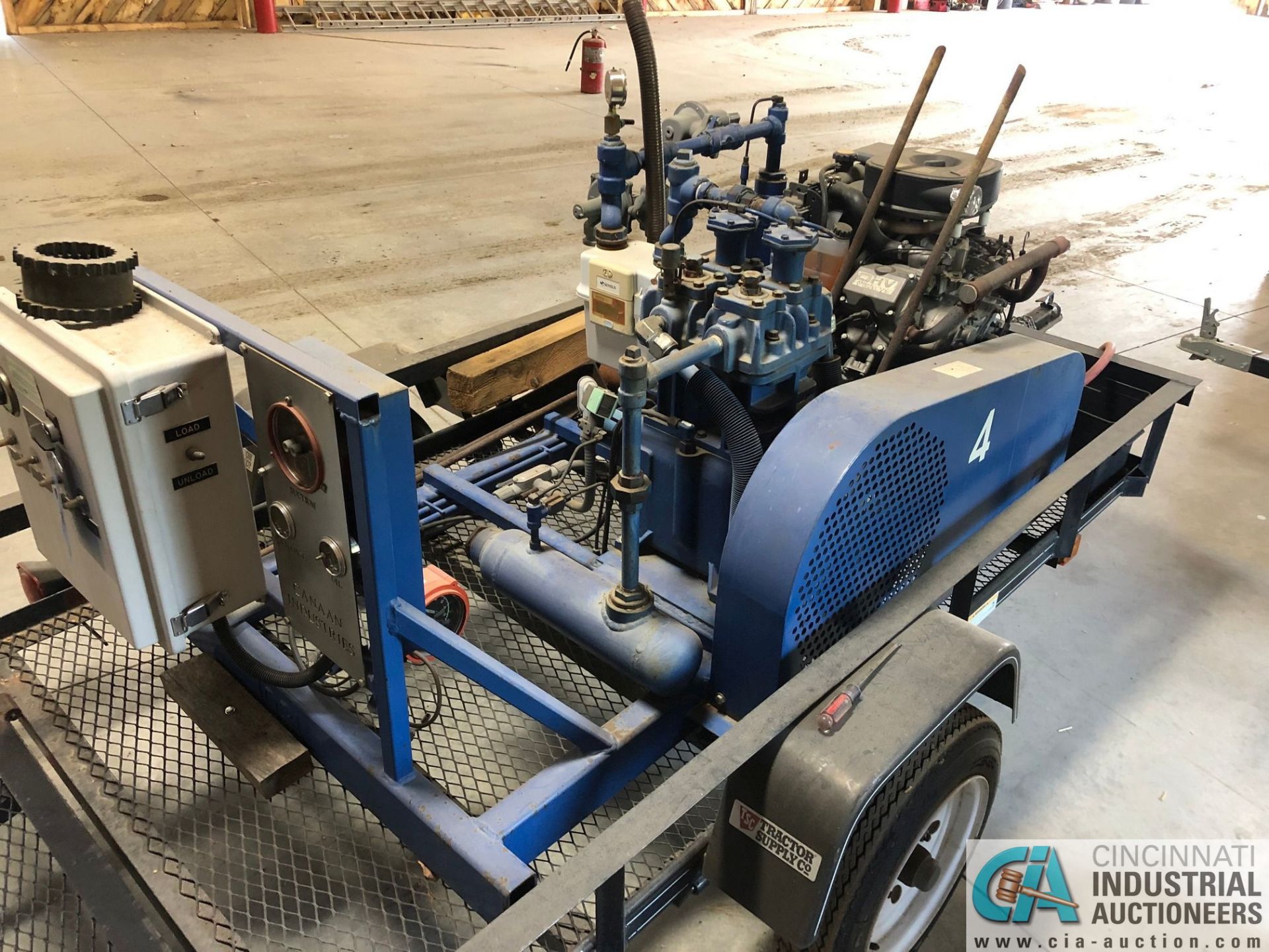 CANAN NATURAL GAS POWERED SKID MOUNTED NATURAL GAS COMPRESSOR; 27-HP KAWASAKI ENGINE, NO TRAILER (