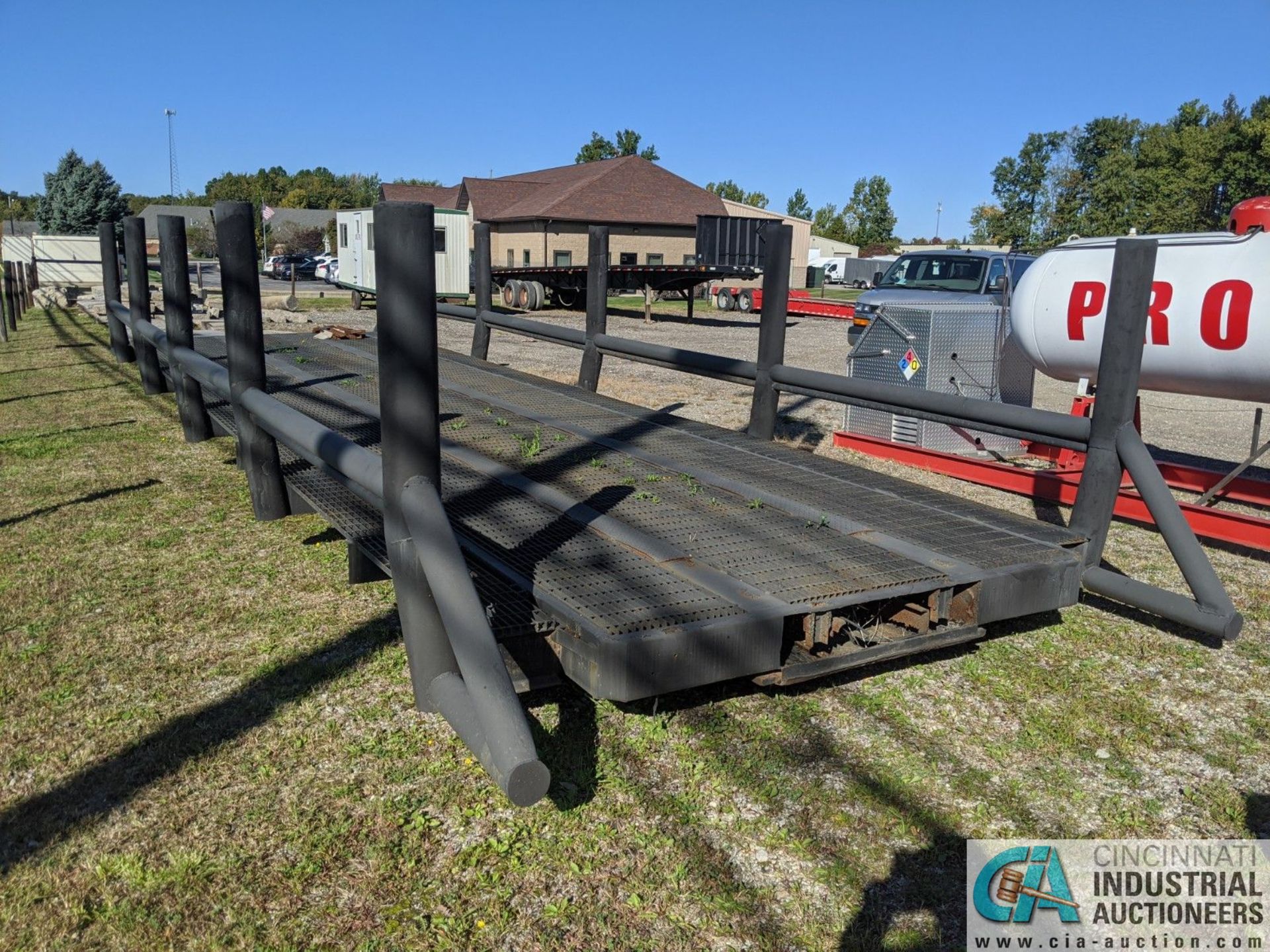 10' WIDE X 36' LONG TRUCK BED CONVERTED TO A BRIDGE; STEEL GRATE TOP, SIDE RAILS (220 Blackbrook - Image 3 of 5