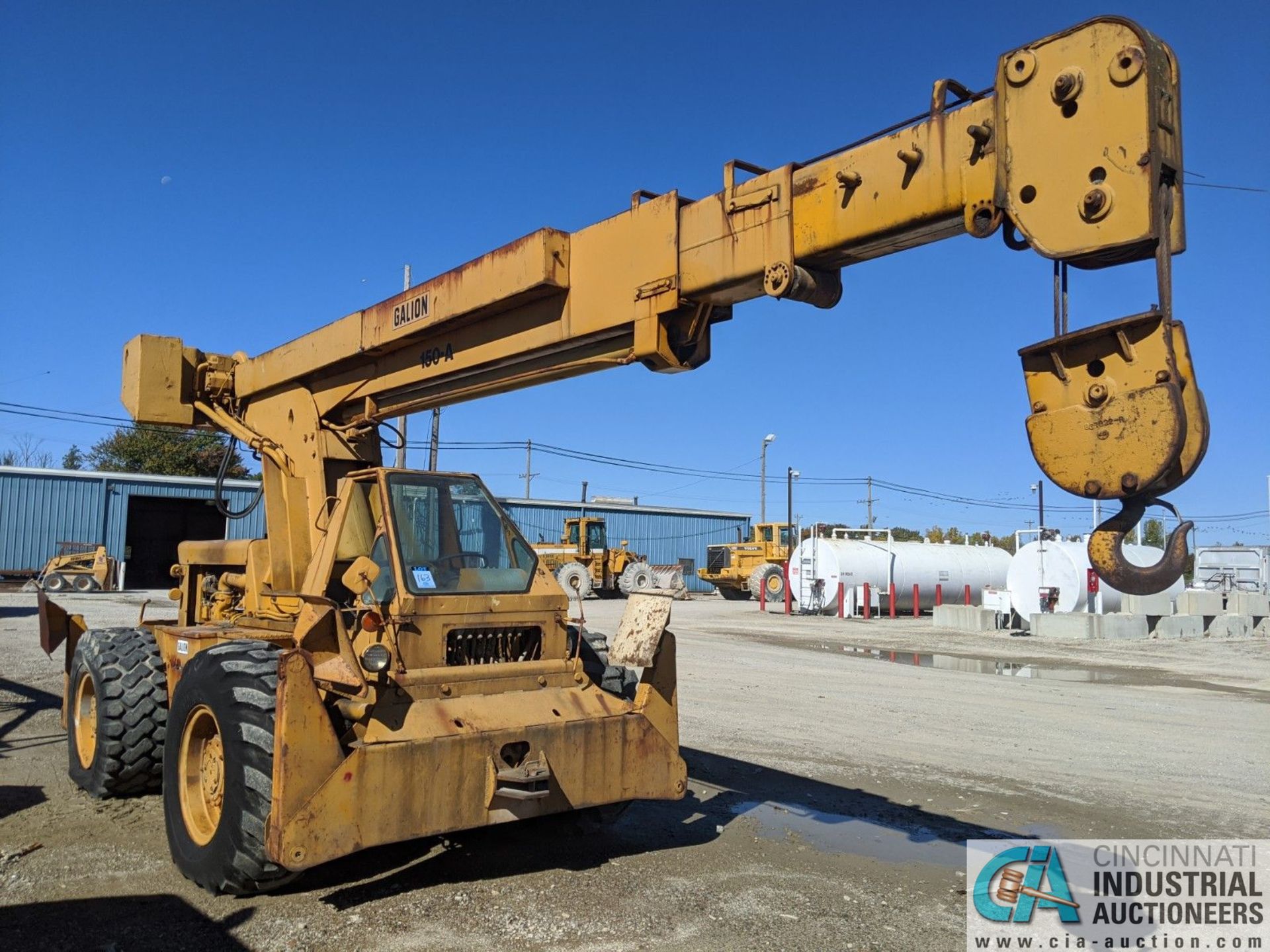 GALION MODEL 150A 4-WHEEL DRIVE RUBBER TIRE HYDRAULIC CRANE, OUTRIGGERS, EXTENDED BOOM **1 Williams - Image 2 of 8