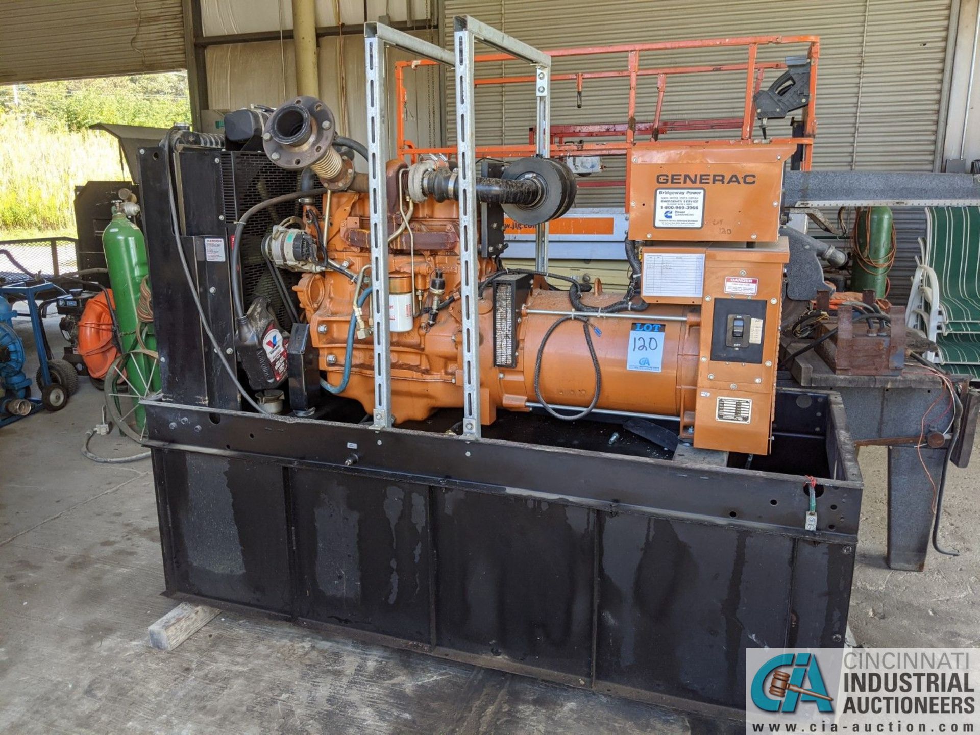 80 KVA GENERAC MODEL 96A03031S GENERATOR SET; S/N 2028583, 120/240 VOLTS, 418 HOURS (220 Blackbrook