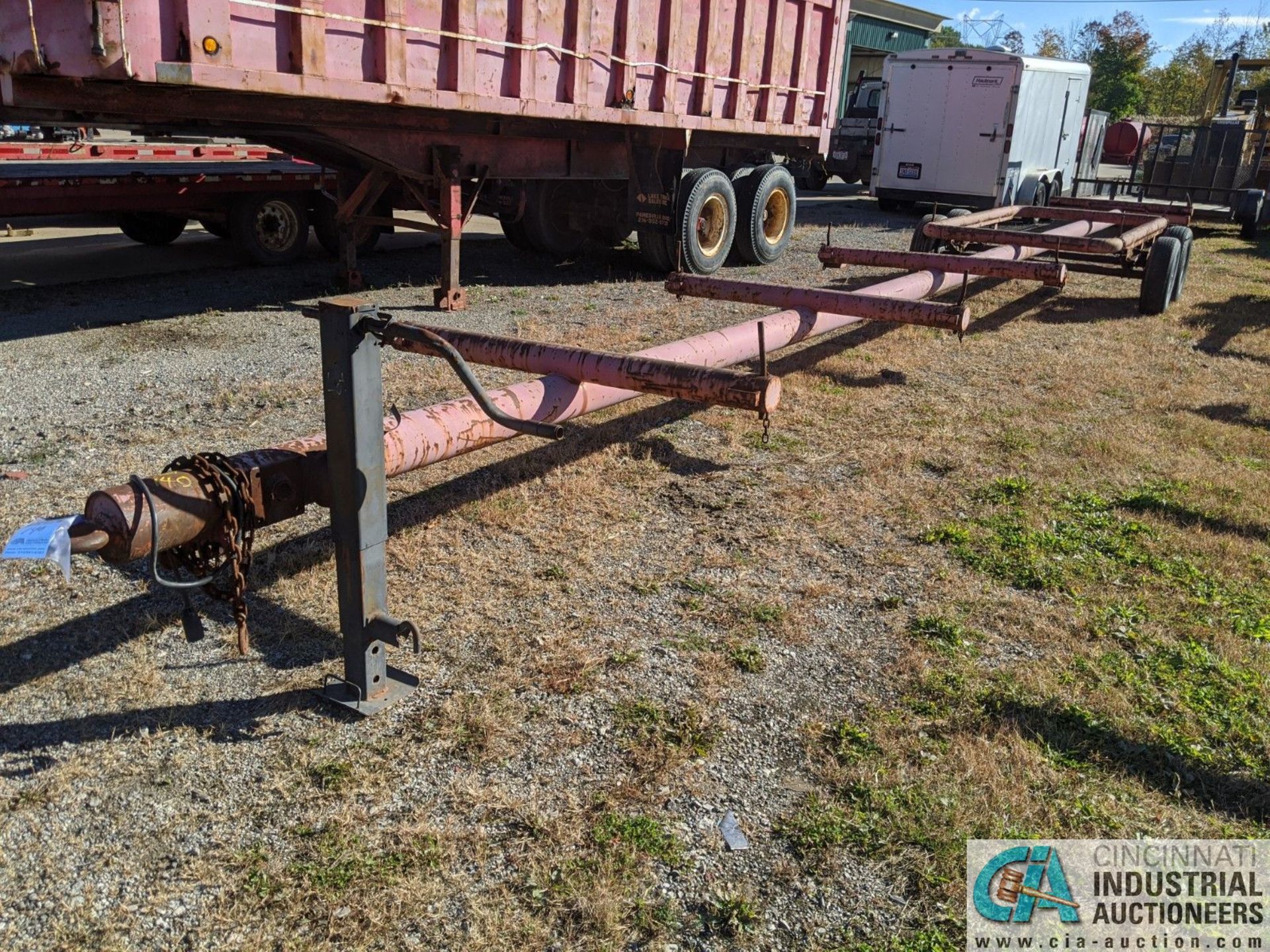 5' X 40' SHOP BUILT TANDEM AXLE PIP TRAILER; NO TITLE, MUST GET WEIGHT SLIP (220 Blackbrook Rd.,