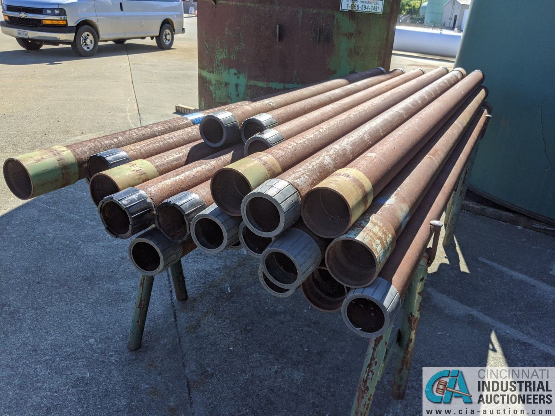 JOINTS OF 4" PIPE - LENGTHS FROM 3' TO 10' WITH SMALL PIPE STANDS **38700 Pelton Rd., Willoughby, OH - Image 2 of 3