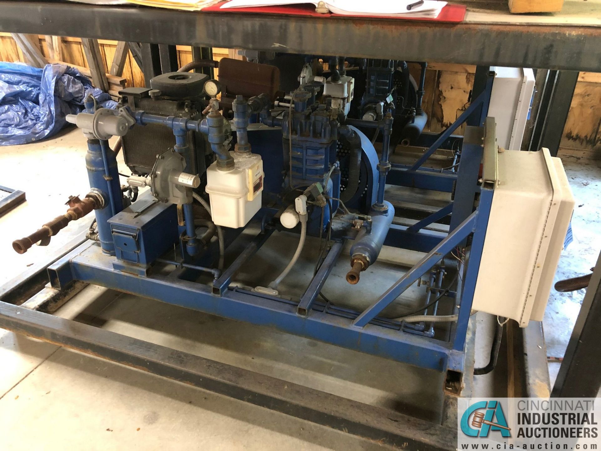 CANAN NATURAL GAS POWERED SKID MOUNTED NATURAL GAS COMPRESSOR; 27-HP KAWASAKI ENGINE, NO TRAILER (