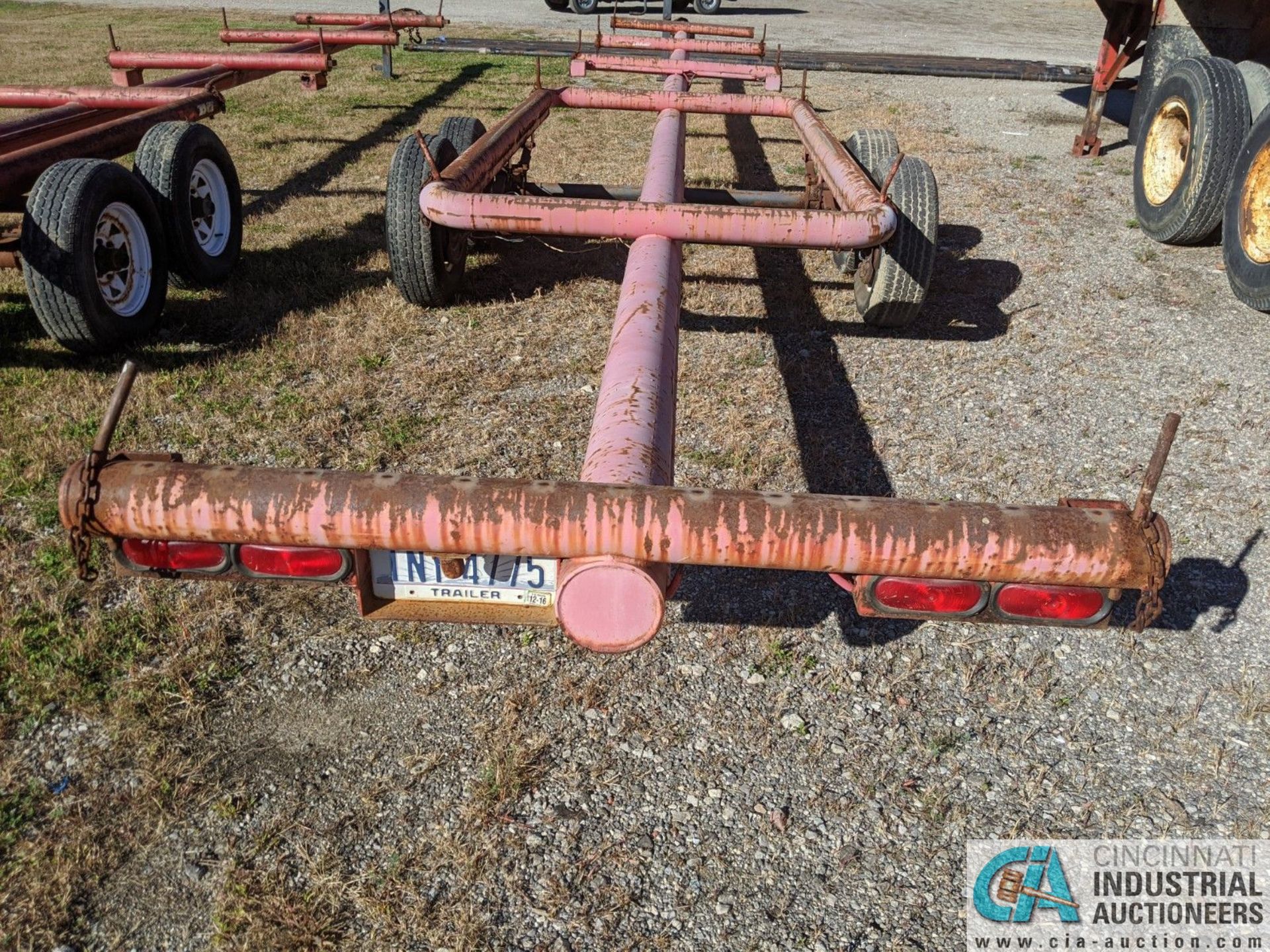 5' X 40' SHOP BUILT TANDEM AXLE PIP TRAILER; NO TITLE, MUST GET WEIGHT SLIP (220 Blackbrook Rd., - Image 3 of 5