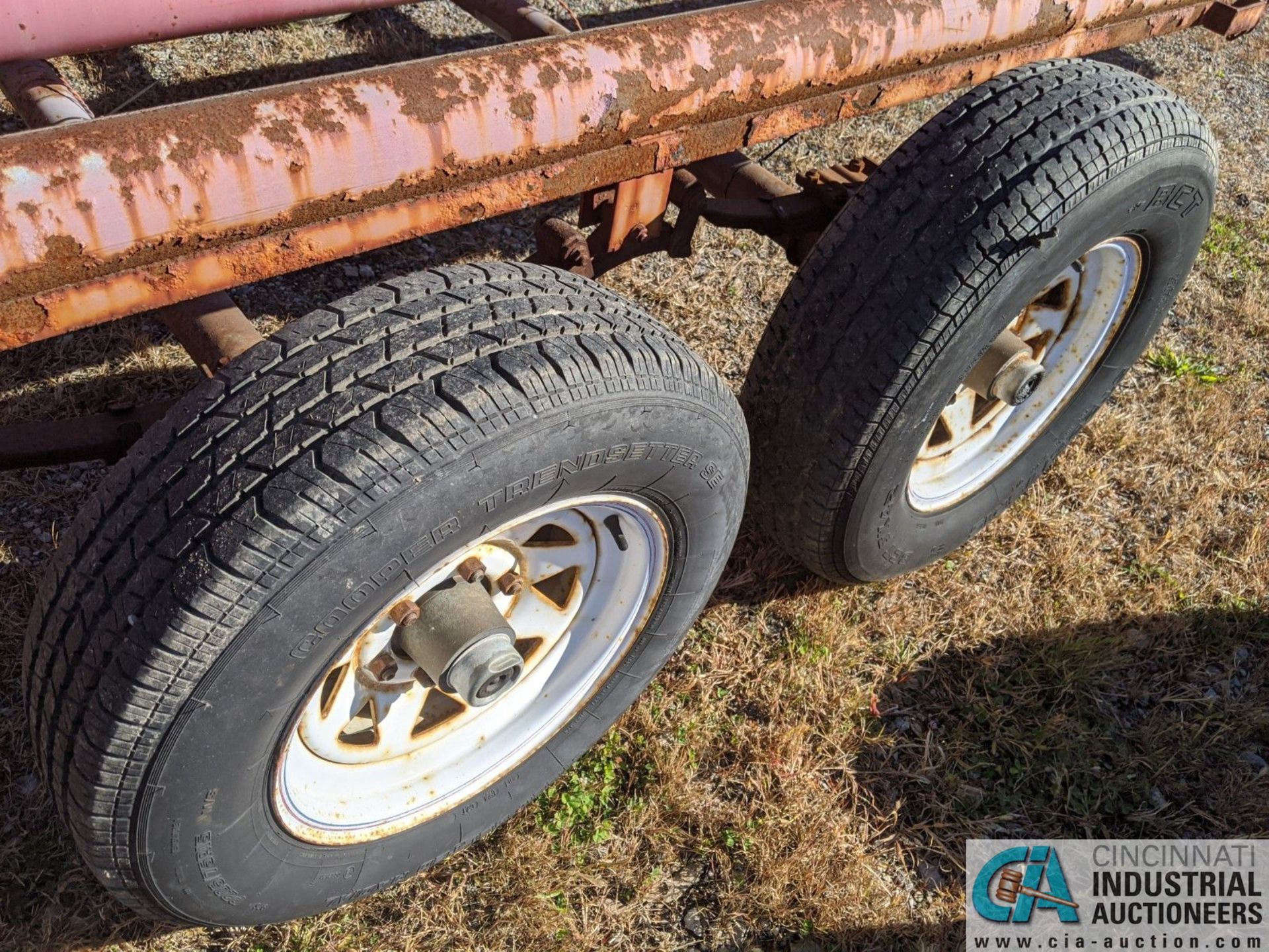 5' X 40' SHOP BUILT TANDEM AXLE PIP TRAILER; NO TITLE, MUST GET WEIGHT SLIP (220 Blackbrook Rd., - Image 5 of 5