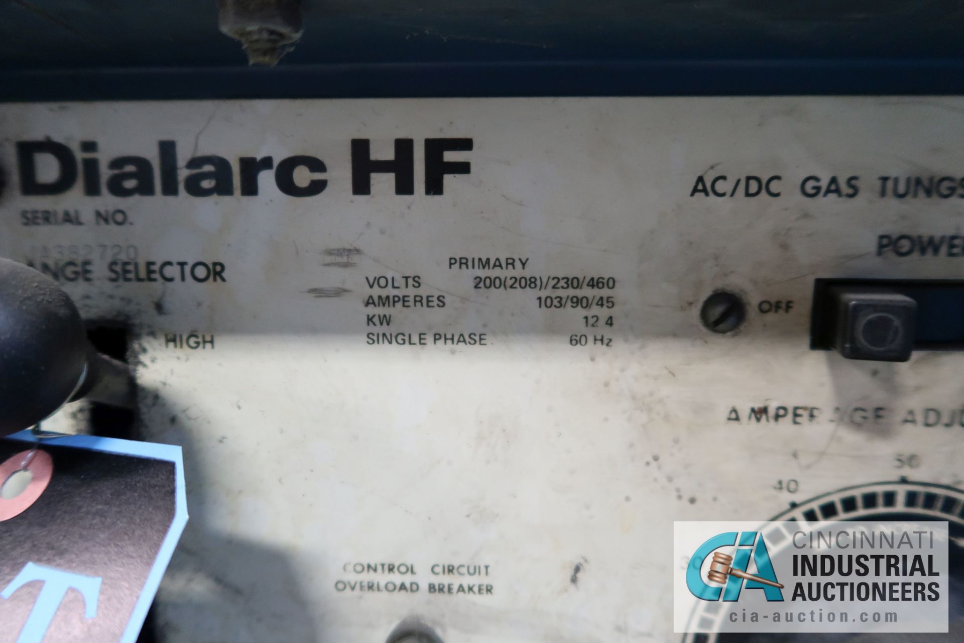 250 AMP MILLER DIALARC HF AC/DC GAS TUNGSTEN OR SHEILDED METAL ARC WELDING POWER SOURCE; S/N - Image 3 of 3