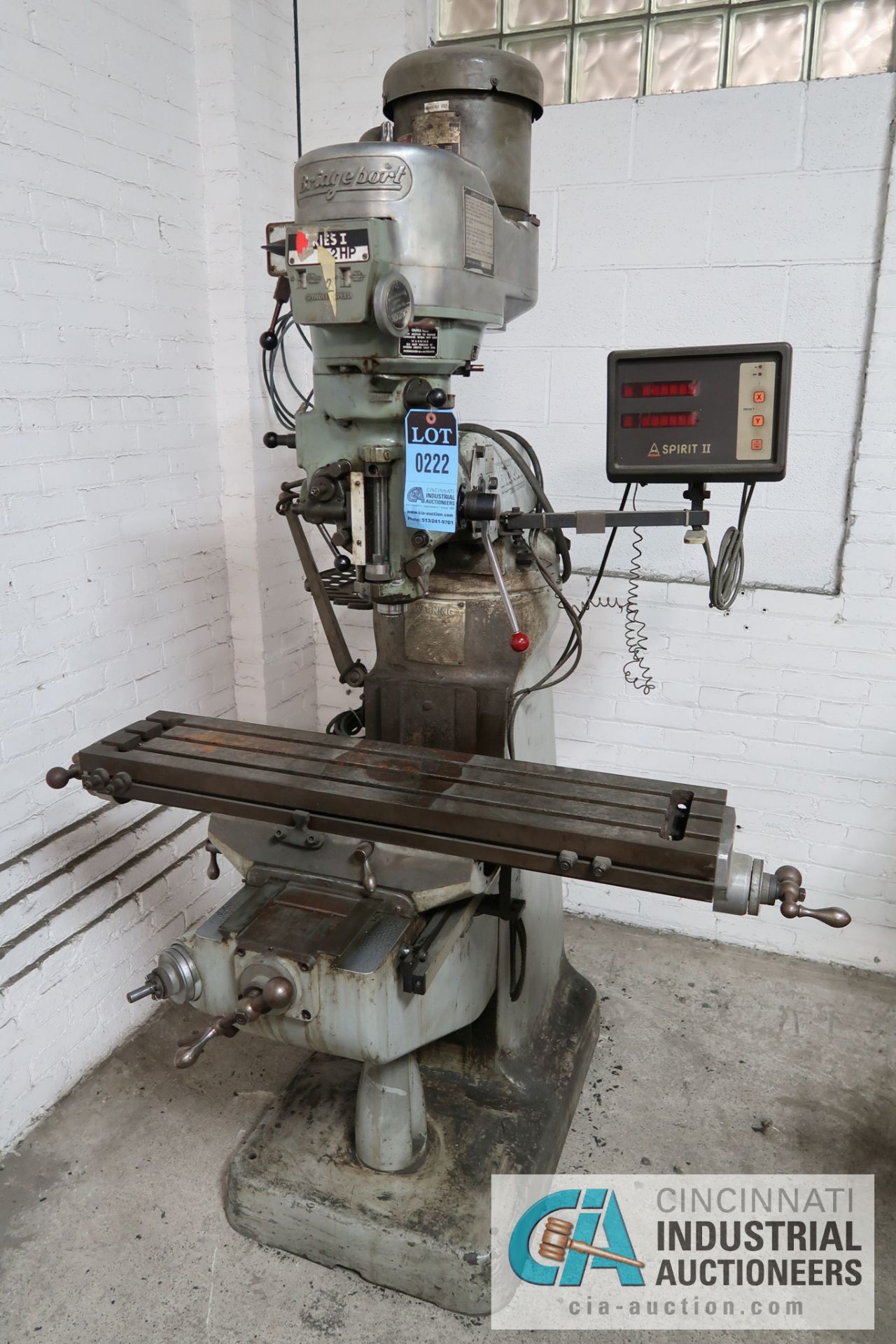 2 HP BRIDGEPORT SERIES I VERTICAL MILLING MACHINE; S/N 224615, 9" X 42" TABLE, 60-4,200 RPM,