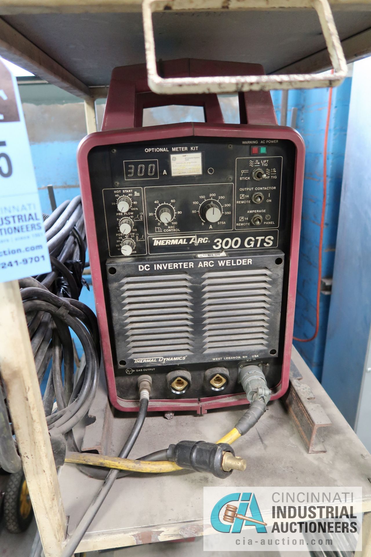 THERMAL DYNAMICS MODEL 300GTS DC INVERTER TIG WELDER; S/N Y221016I81010, WITH CART, LEADS AND FOOT - Image 2 of 4