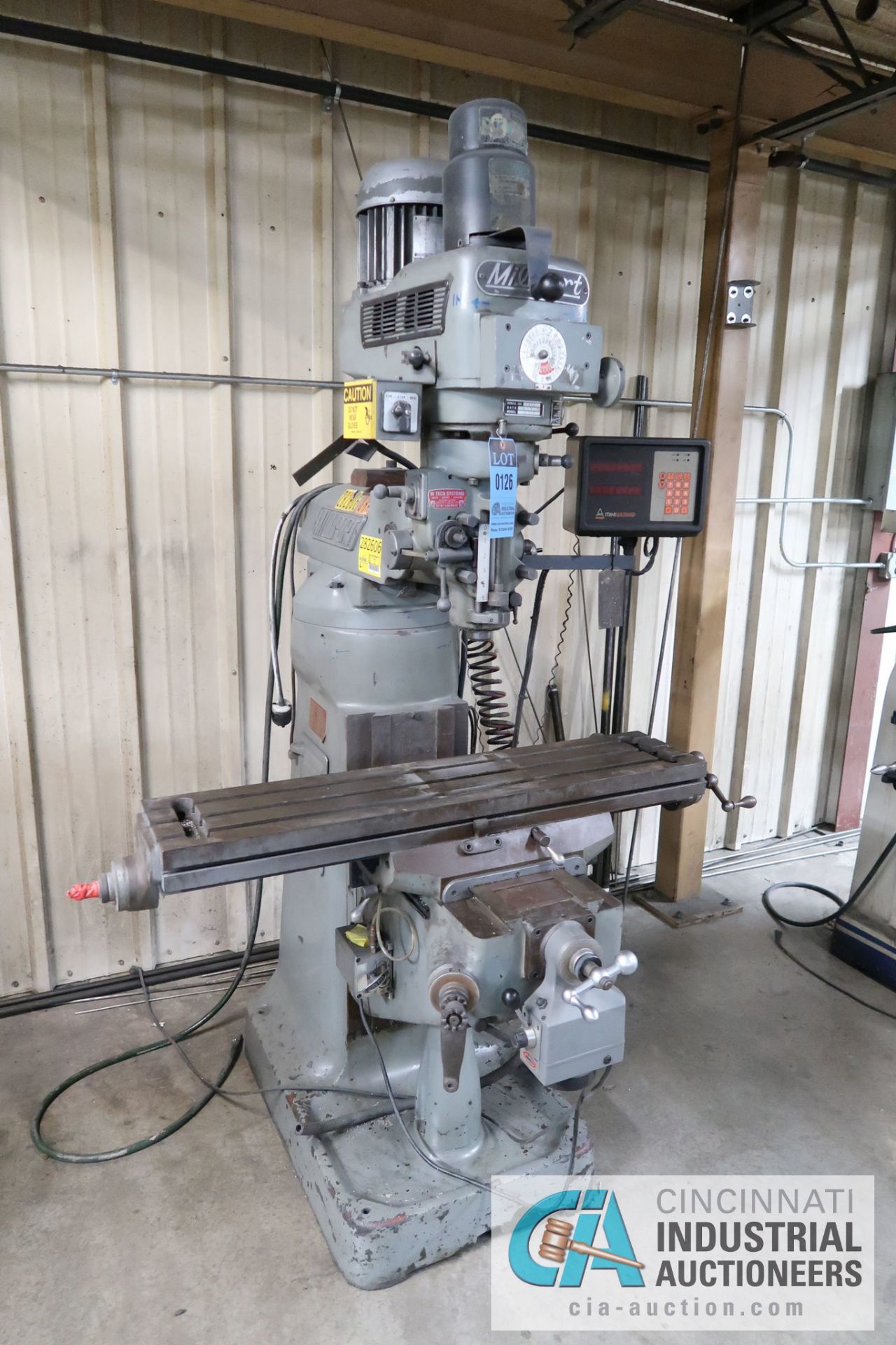 3 HP MILLPORT MODEL 3VH VERTICAL MILLING MACHINE; S/N 85303 WITH MINI WIZARD DRO, 60-4,250 SPINDLE