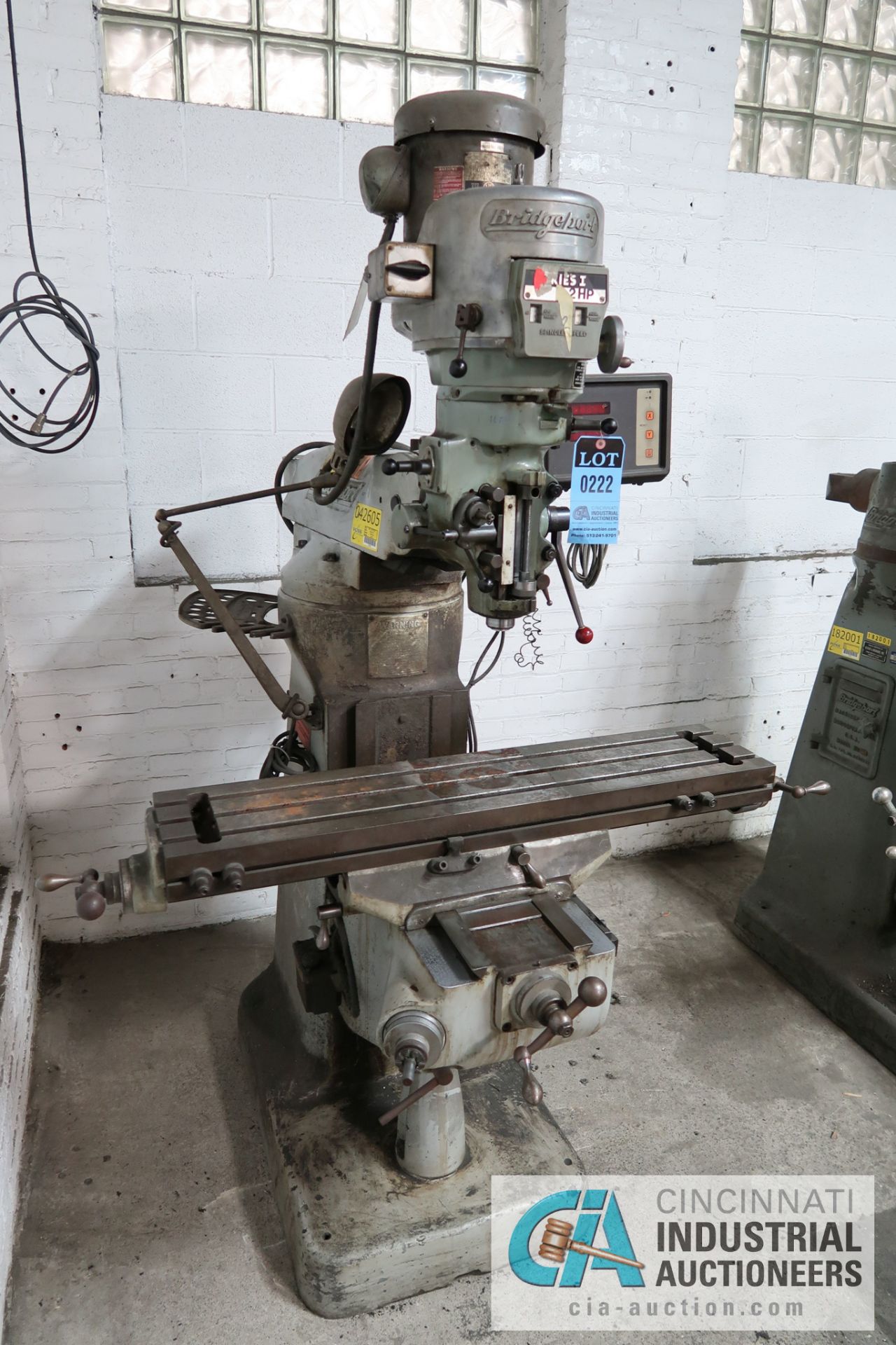 2 HP BRIDGEPORT SERIES I VERTICAL MILLING MACHINE; S/N 224615, 9" X 42" TABLE, 60-4,200 RPM, - Image 2 of 6