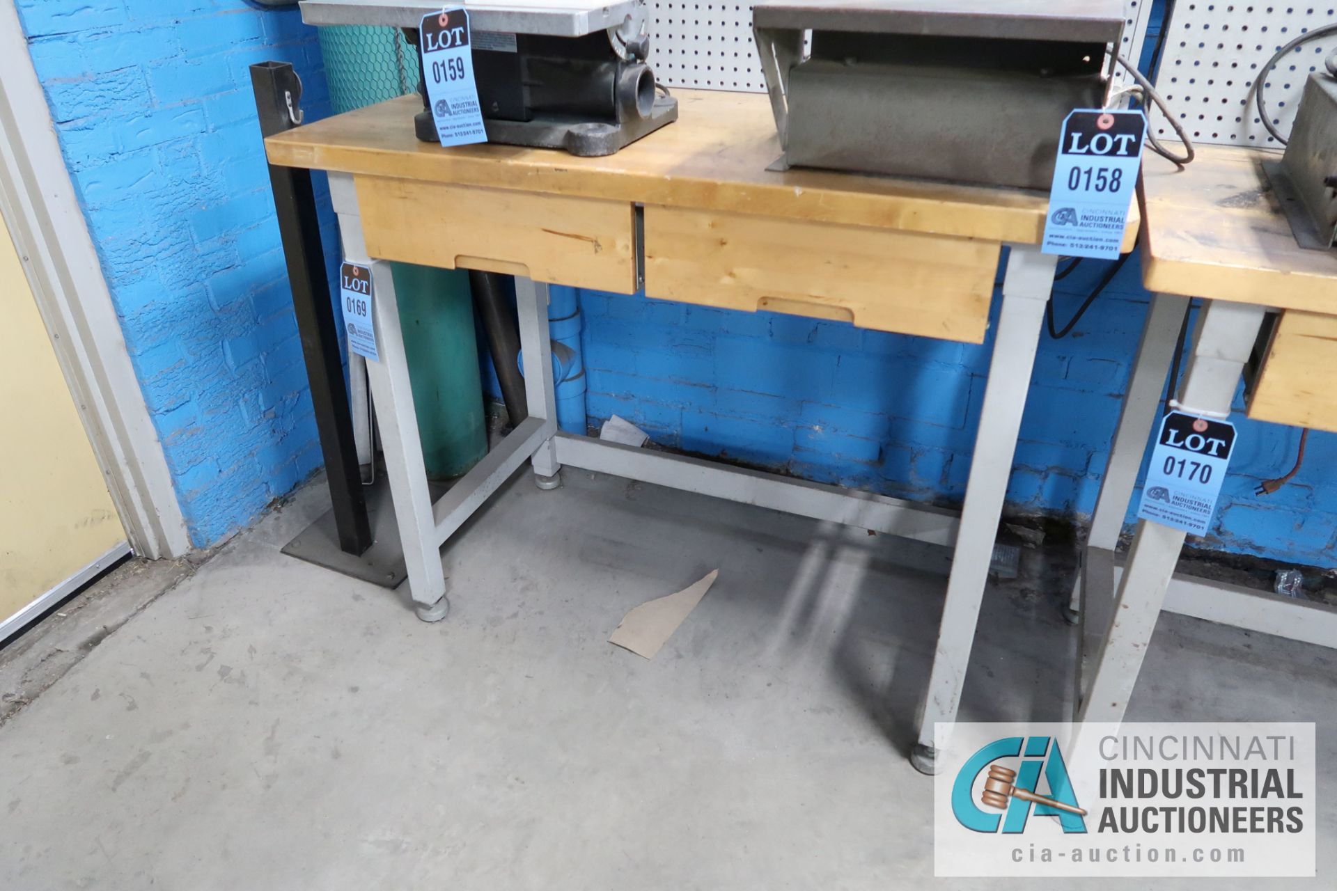 **24" X 48" STEEL FRAME TWO-DRAWER MAPLE TOP WORKSTATION **DELAY REMOVAL - PICKUP 11-12-2020**