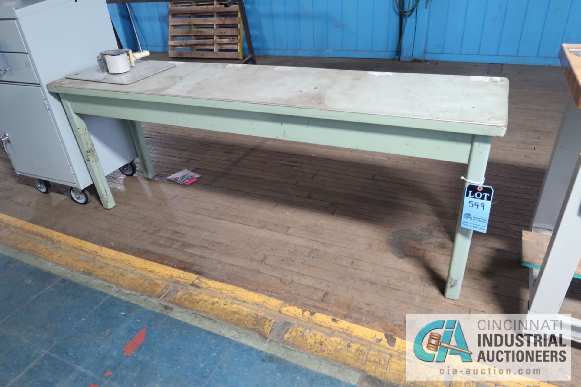 18" X 78" X 29" HIGH STEEL FRAME LAMINATE TOP WORKBENCH