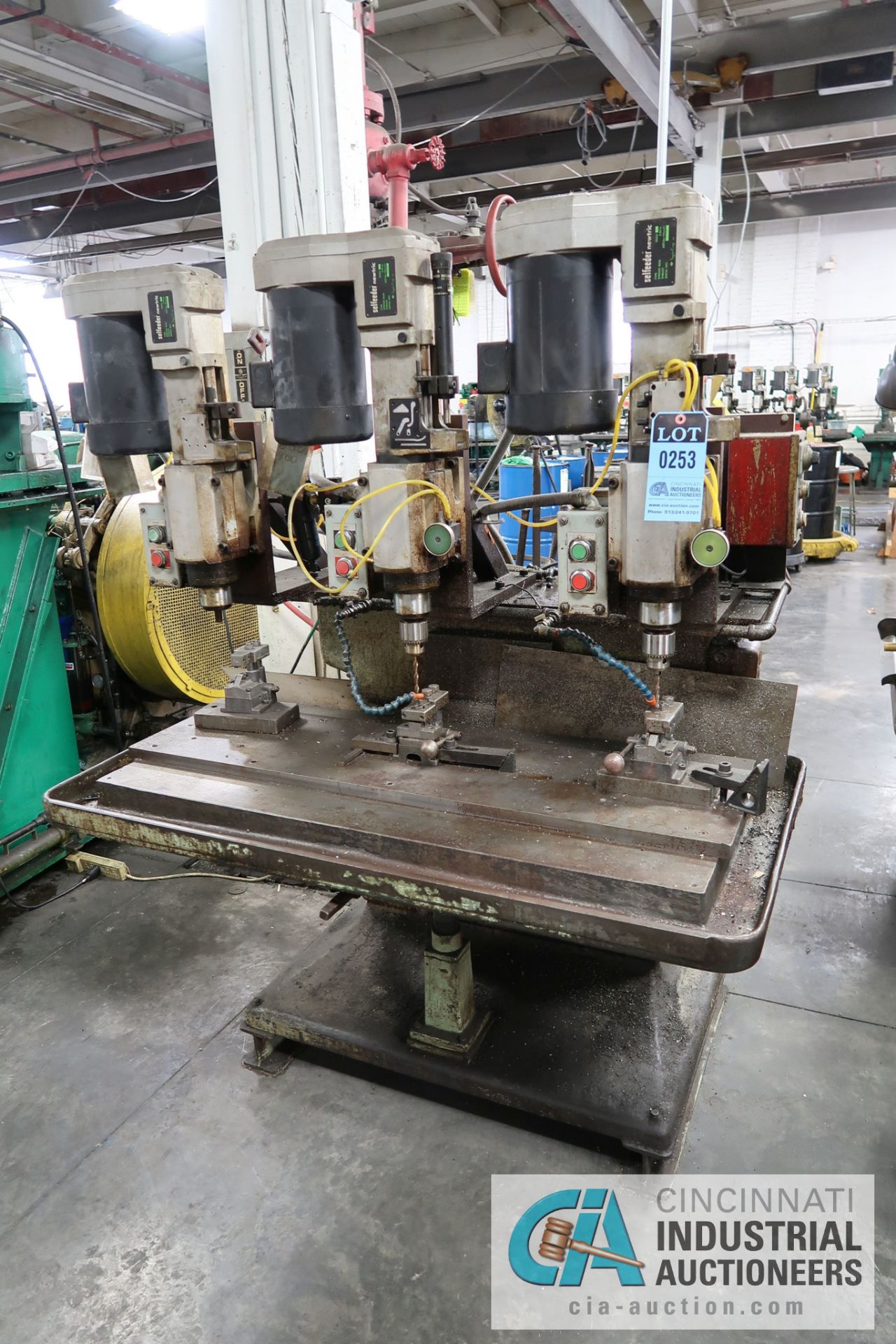 SELFEEDER 3-SPINDLE PRODUCTION DRILL; S/N N/A, ASSET # 112515, SELFEEDER SPINDLE TYPE SN5U, 3.94