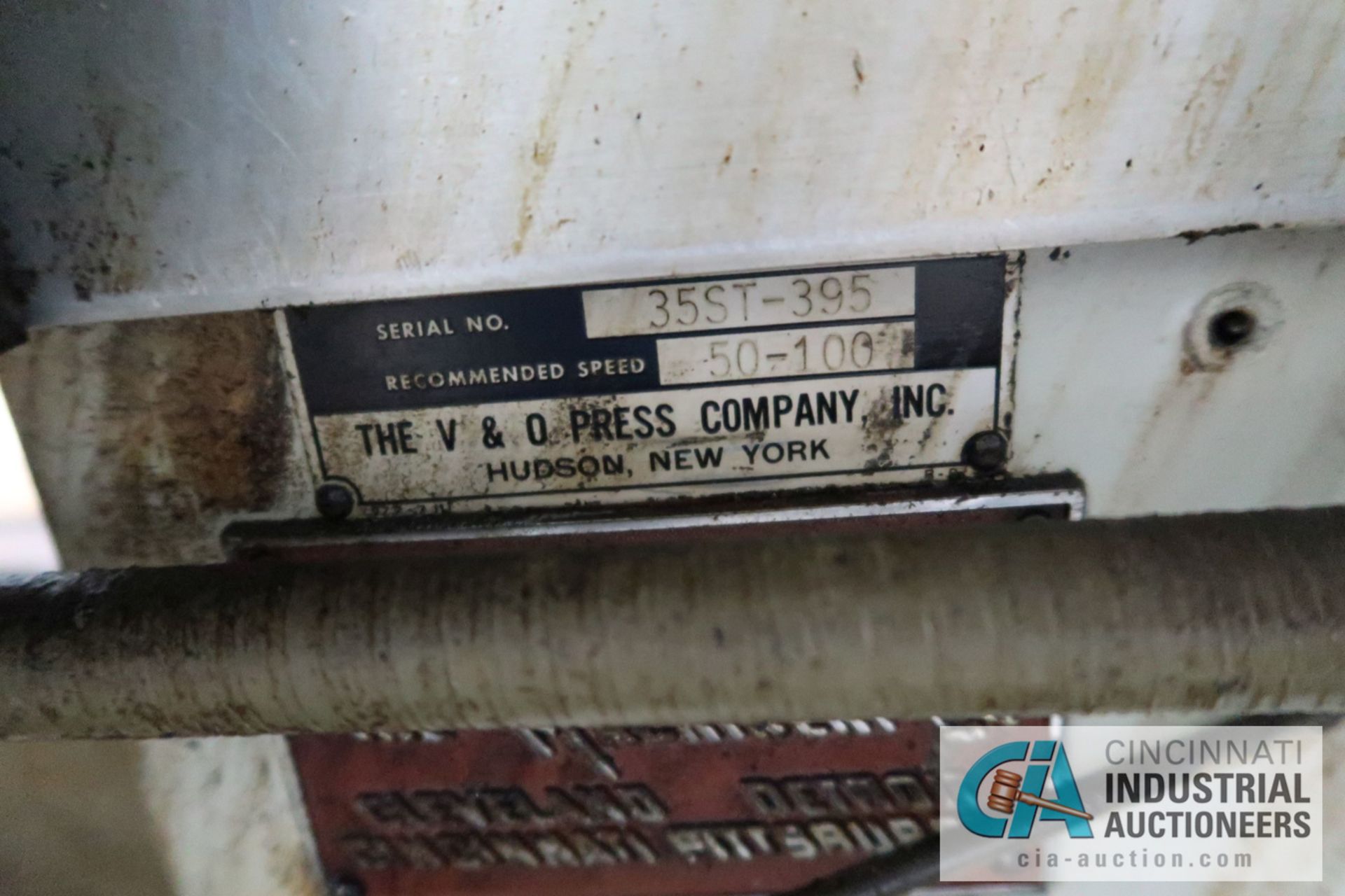 35 TON V&O NO. 35 OBI PRESS; S/N 3551-395, WITH VOSS BUILT MOUNTED DUAL FEEDER, 1-1/4" STROKE, 3" - Image 6 of 9