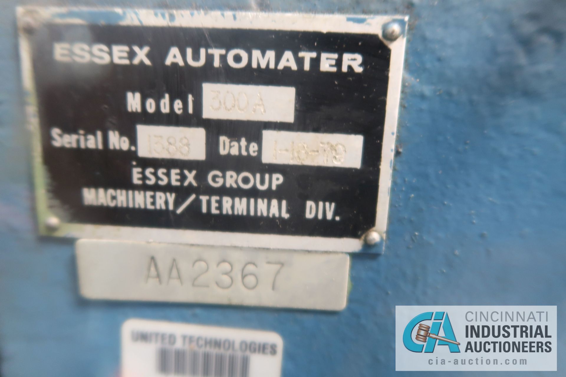 ESSEX MODEL 300A AUTOMAKER BENCH MOUNTED PRESS; S/N 1388, FOOT PEDAL CONTROL **LOADING FEE DUE - Image 4 of 5