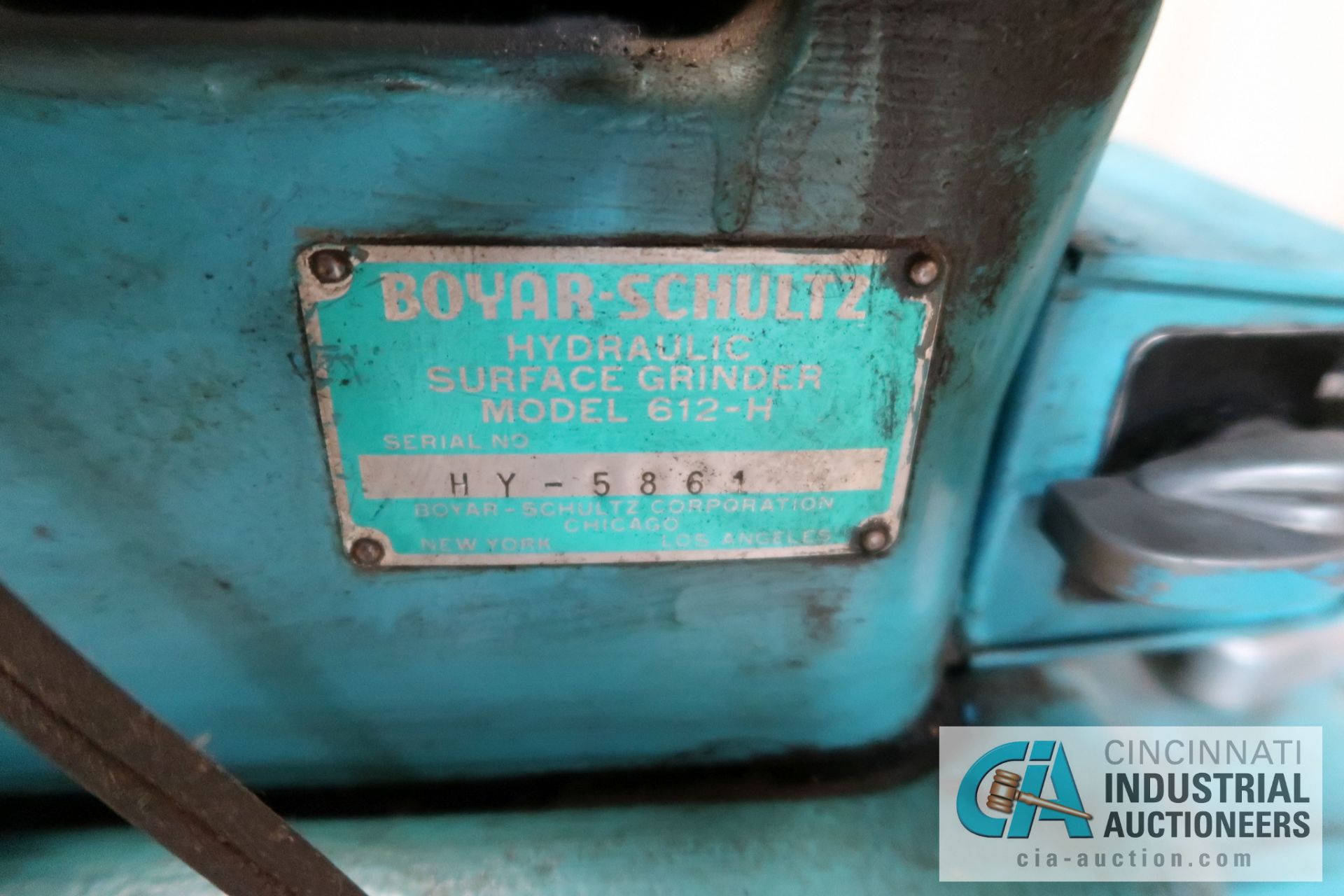 6" X 12" BOYER-SCHULTZ MODEL 612-H HAND FEED SURFACE GRINDER; S/N HY-5861 - Image 3 of 6