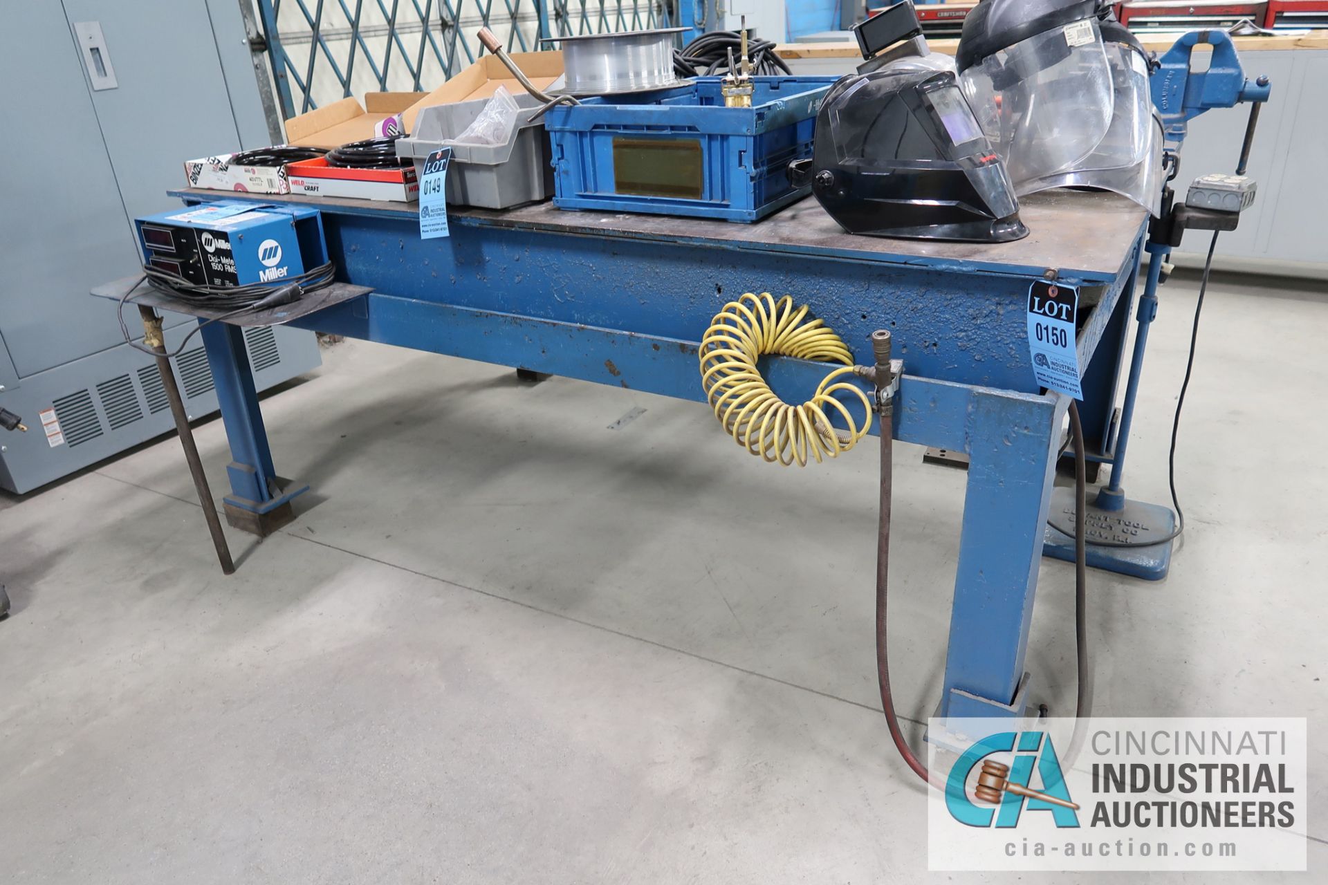 47" X 78" X 33-1/2" HIGH 1/2" THICK STEEL TOP PLATE SUPER DUTY STEEL WELDING TABLE, 3-1/2" BENCH