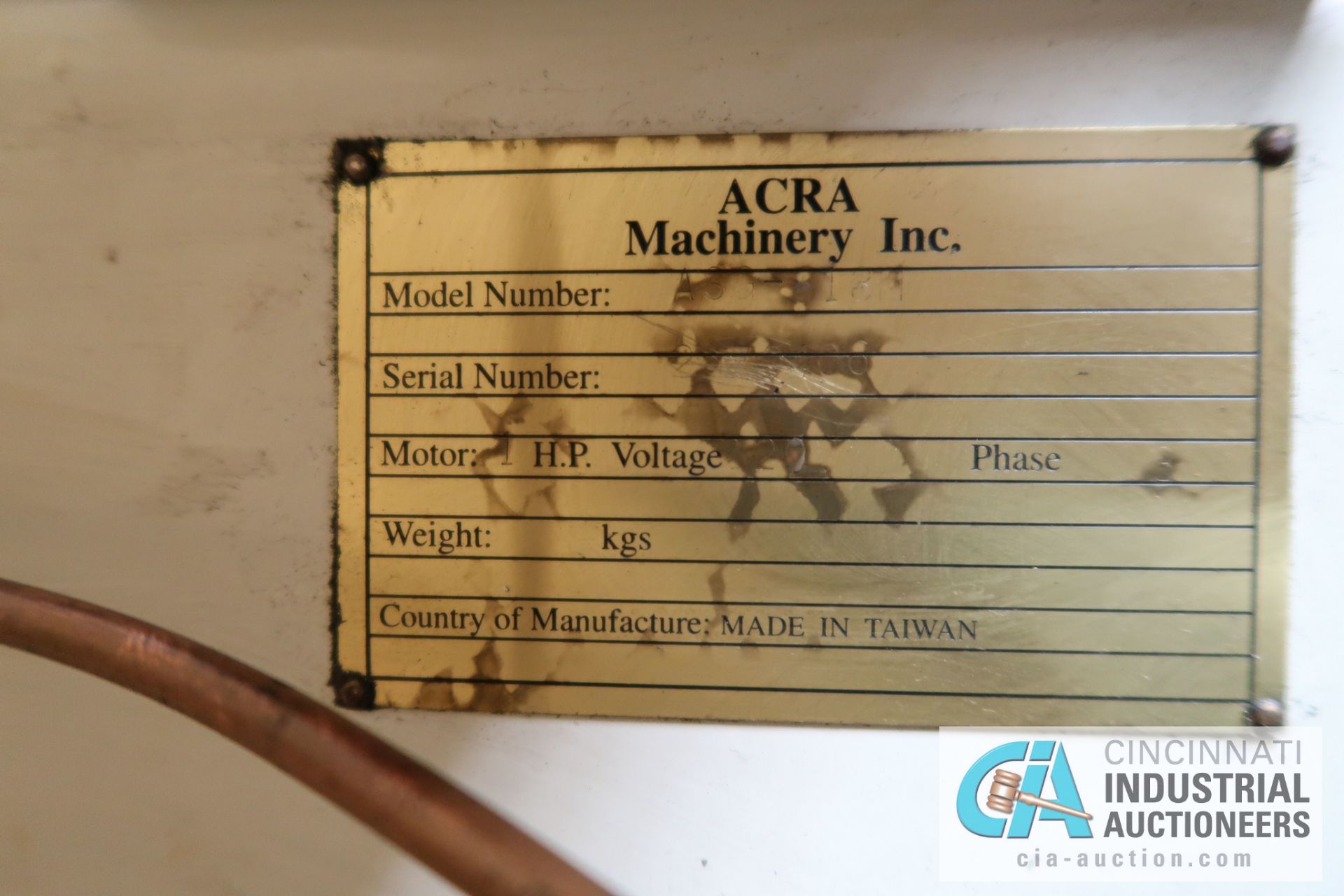 6" X 18" ACRA MODEL ASG-618M HAND FEED SURFACE GRINDER; S/N 2970406 - Image 3 of 8