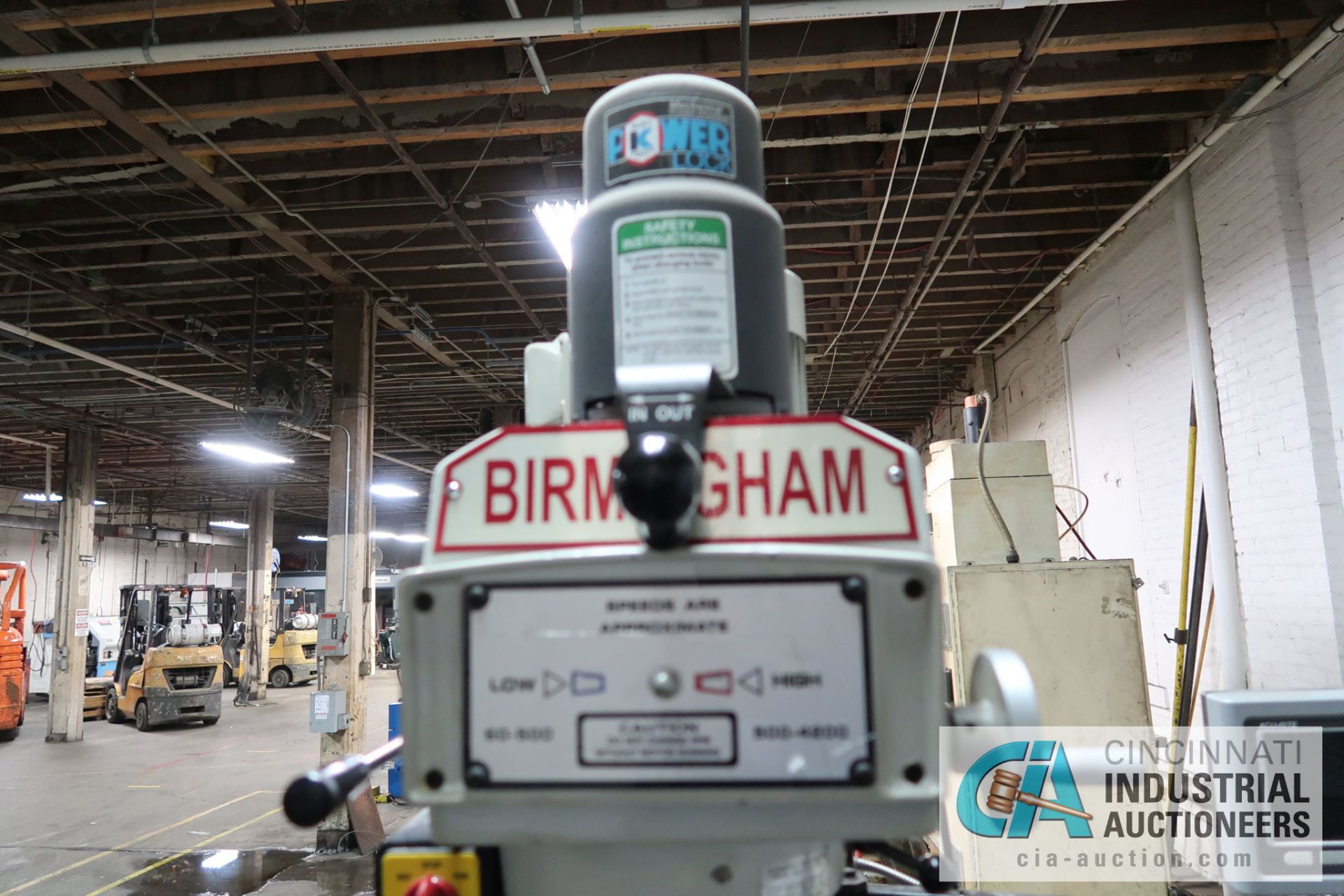 3 HP BIRMINGHAM MODEL BPV-3949-C VERTICAL MILLING MACHINE; S/N 130299, 9" X 49" TABLE SIZE, POWER - Image 4 of 8