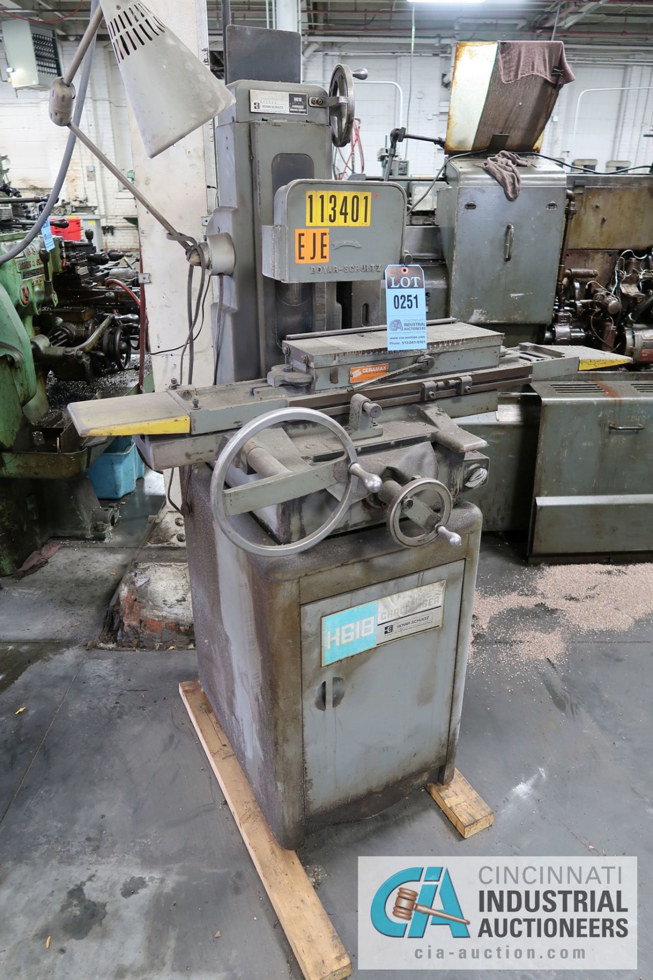 6" X 18" BOYAR-SCHULTZ MODEL H618 HAND FEED SURFACE GRINDER; S/N C-2009 **LOADING FEE DUE THE "ERRA"