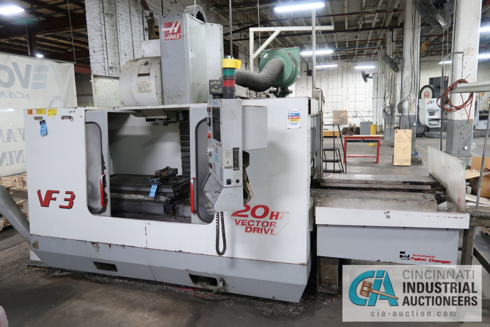 HAAS MODEL VF3 CNC VERTICAL MACHINING CENTER; S/N 21302, 18" X 38" TABLE, 40 TAPER SPINDLE, 24 - Image 2 of 16