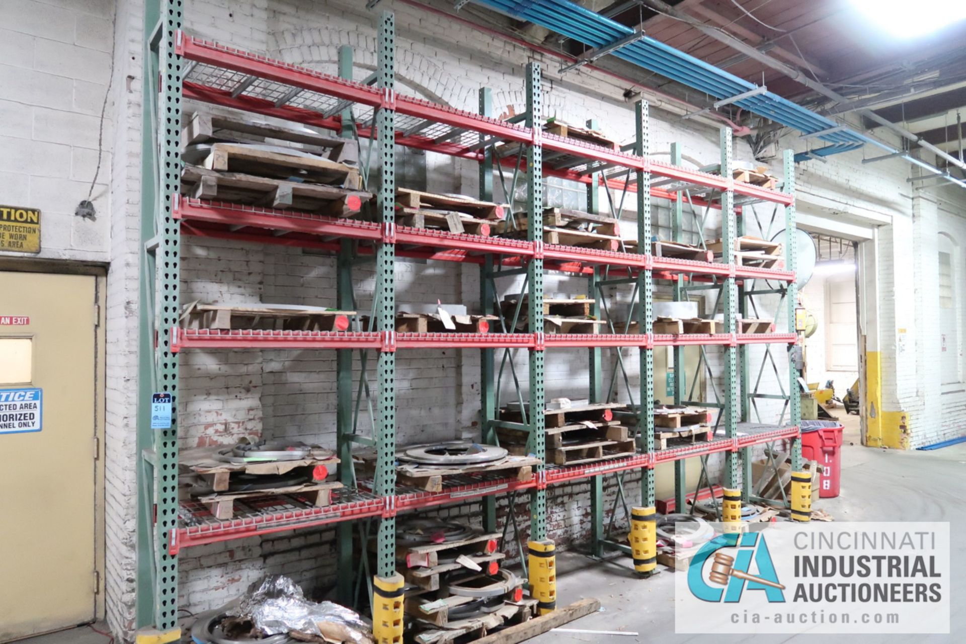 **SECTIONS 24" X 42" X 144" HIGH TEAR DROP STYLE ADJUSTABLE BEAM WIRE DECKING PALLET RACK, (40) 3"